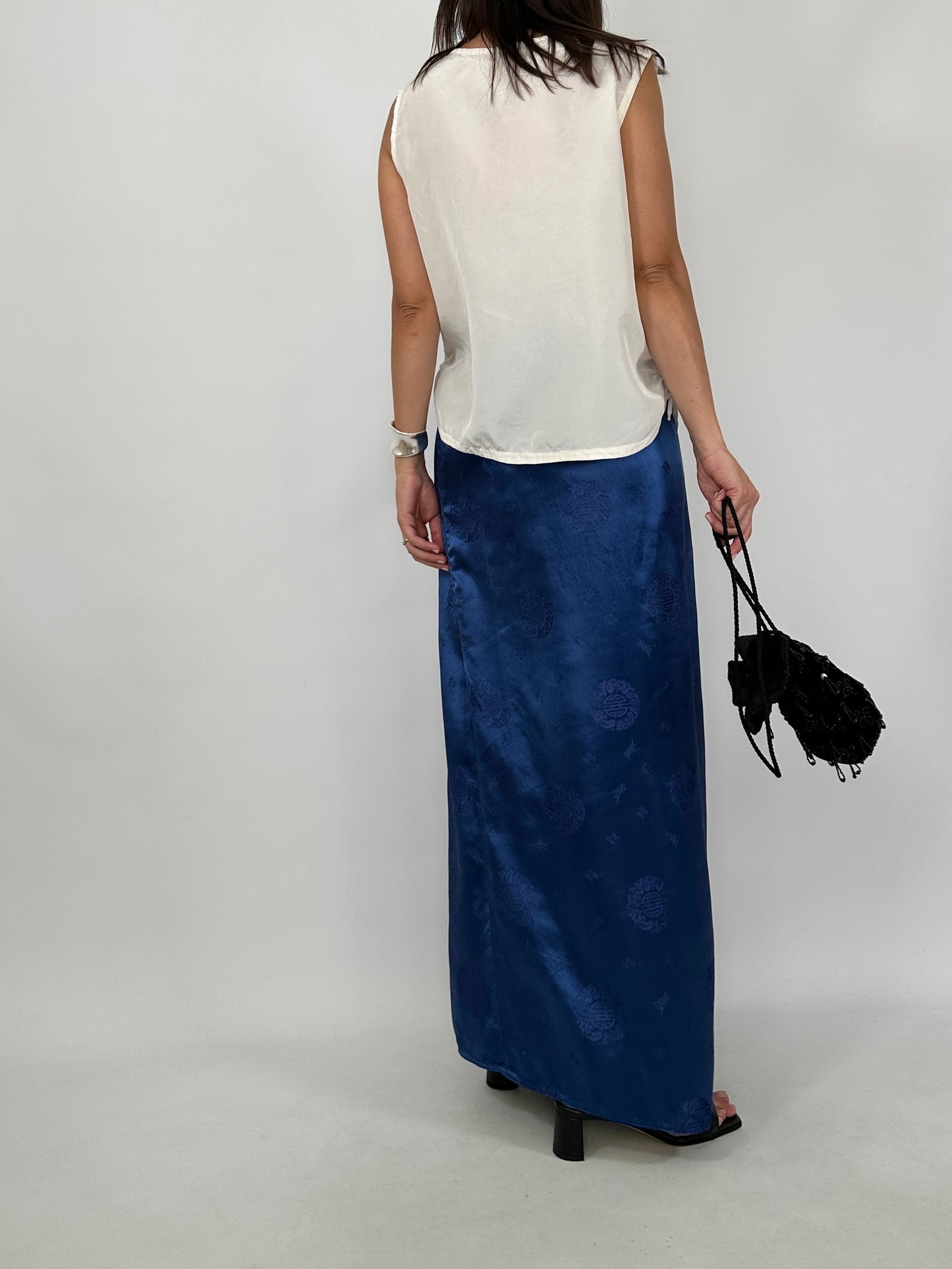 Japanese Jacquard Satin Wrap Skirt
