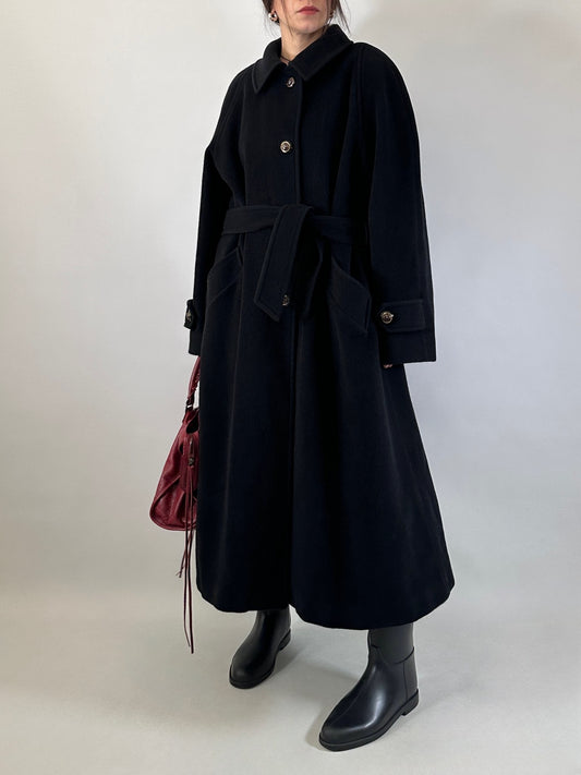 Vintage belted maxi coat