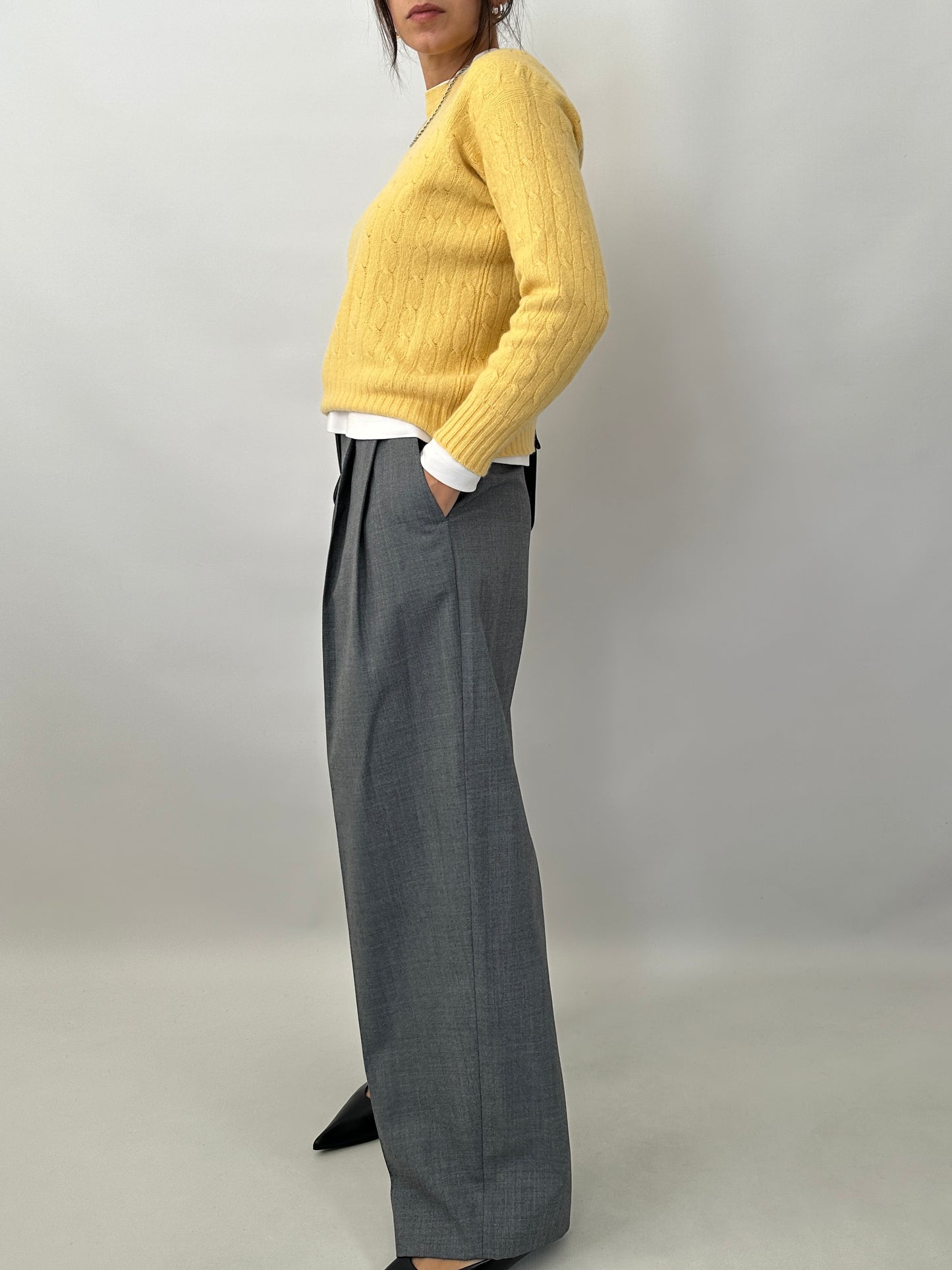 Handmade soft cable-knit sweater