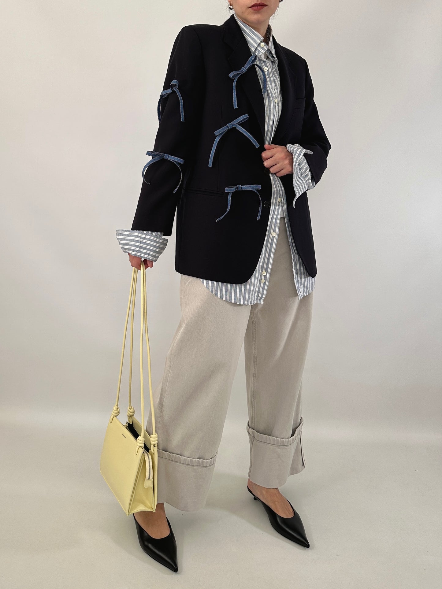 Reworked blue vintage men blazer