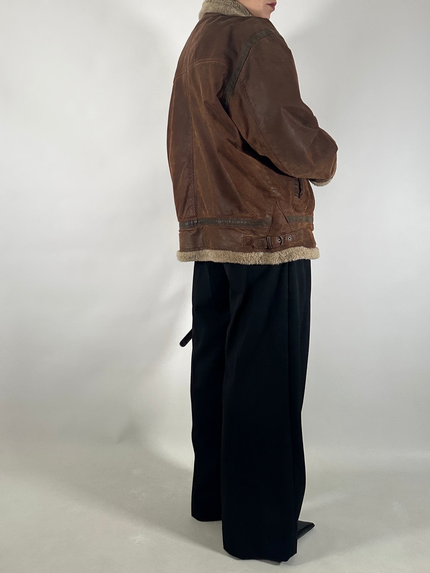 Aviator-Inspired Shearling Jacket