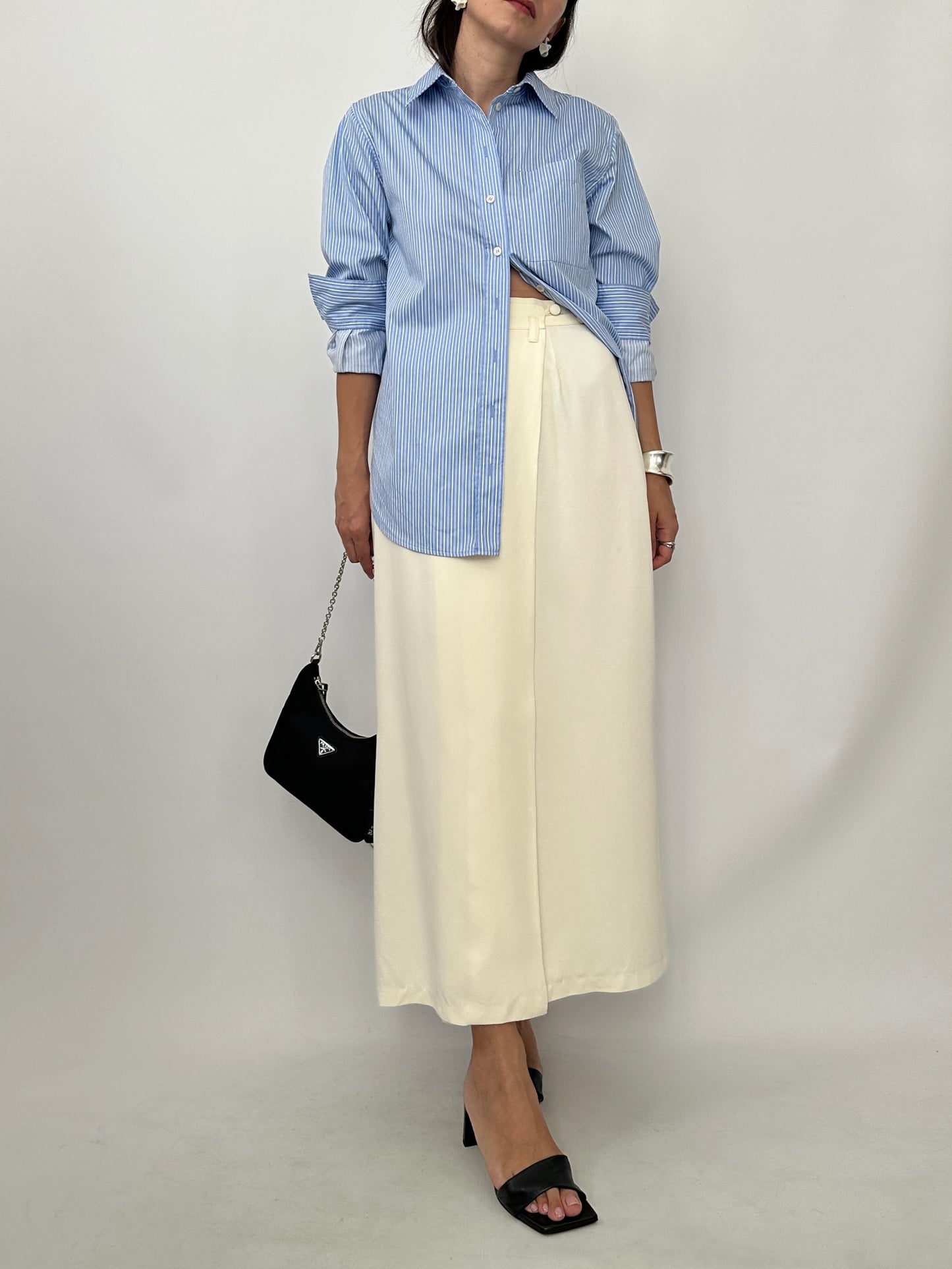 Vintage Wrap Midi Skirt