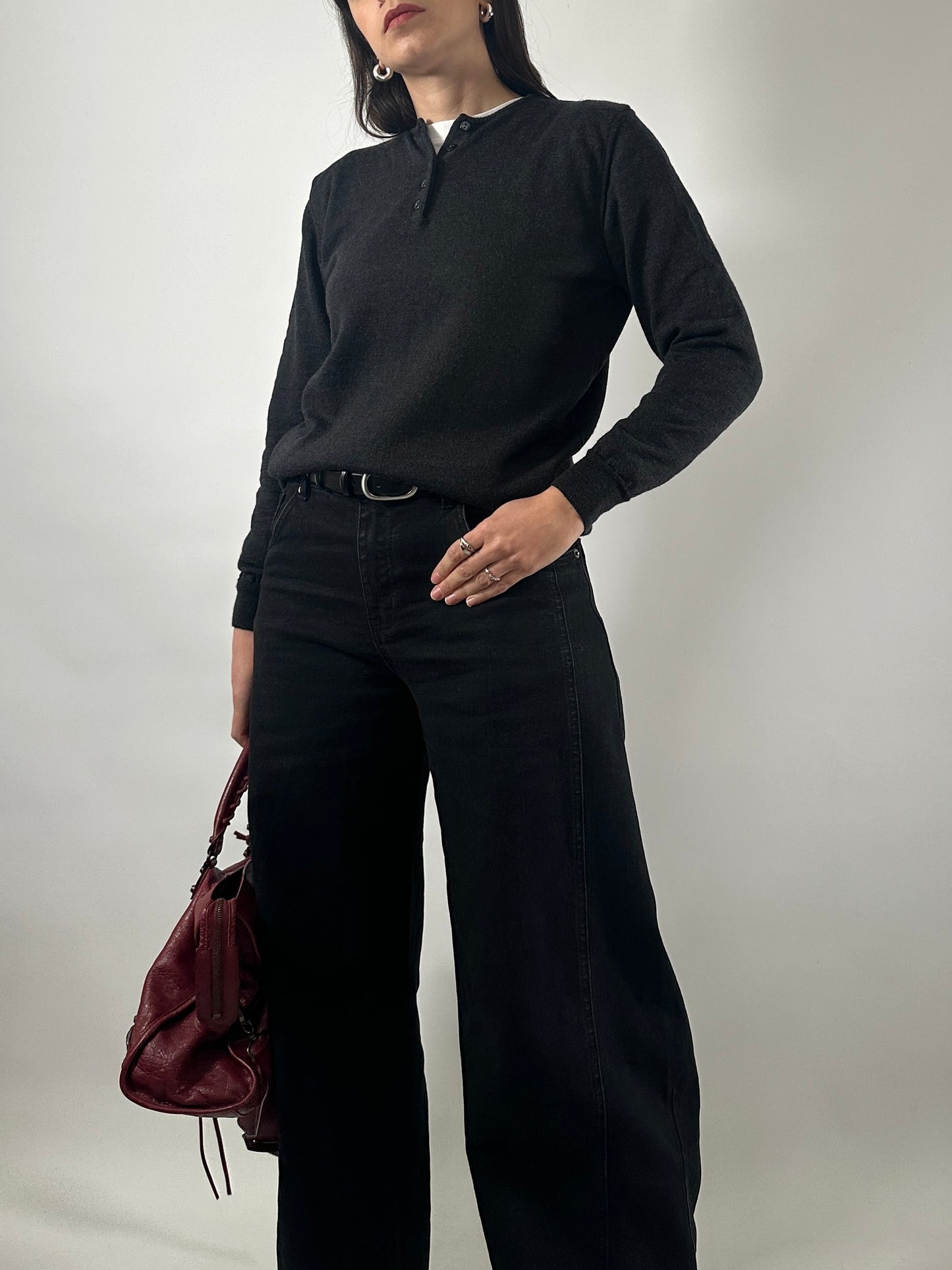 Merino Wool Henley Sweater