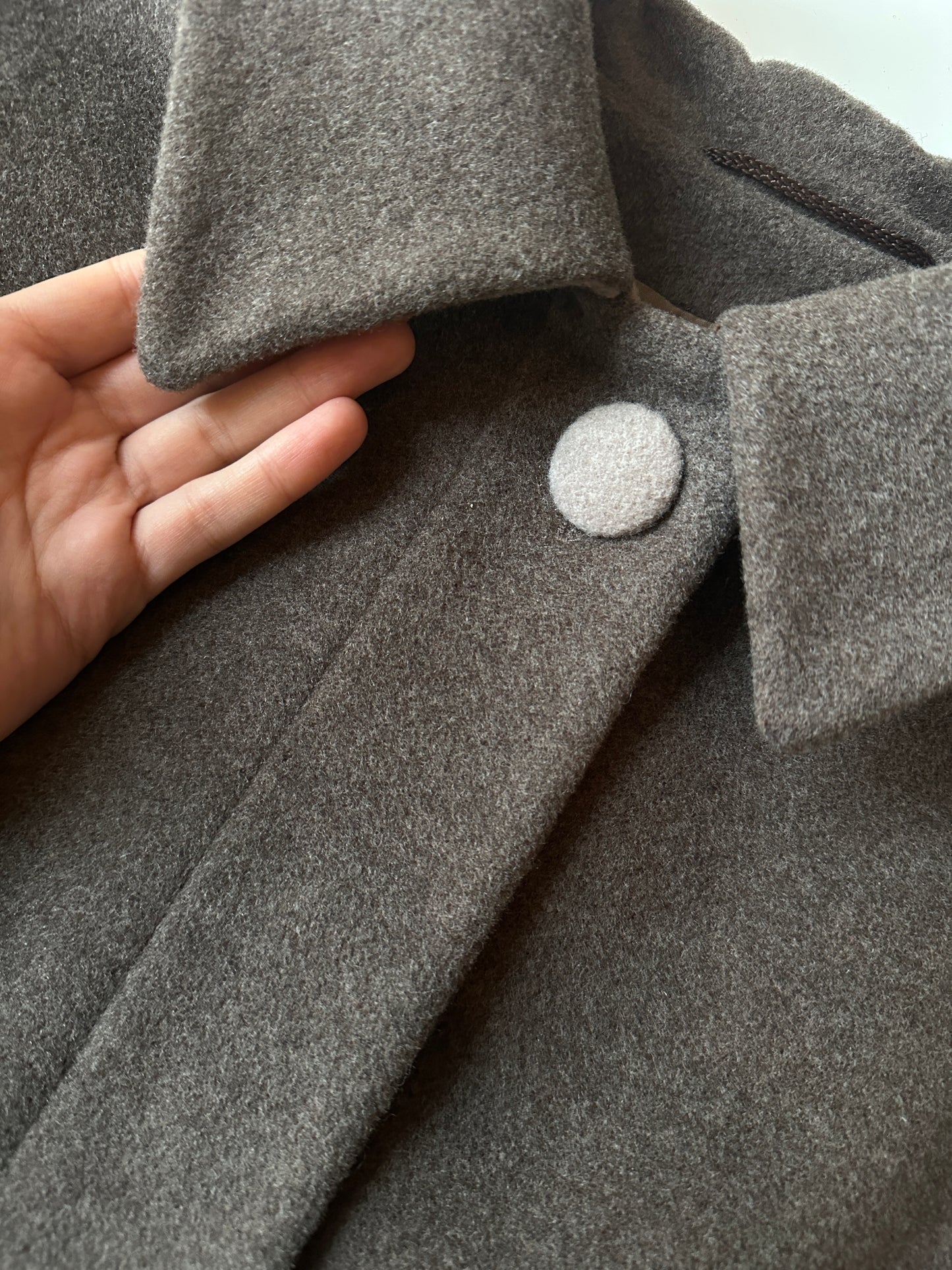 Vintage taupe wool and cashmere long coat