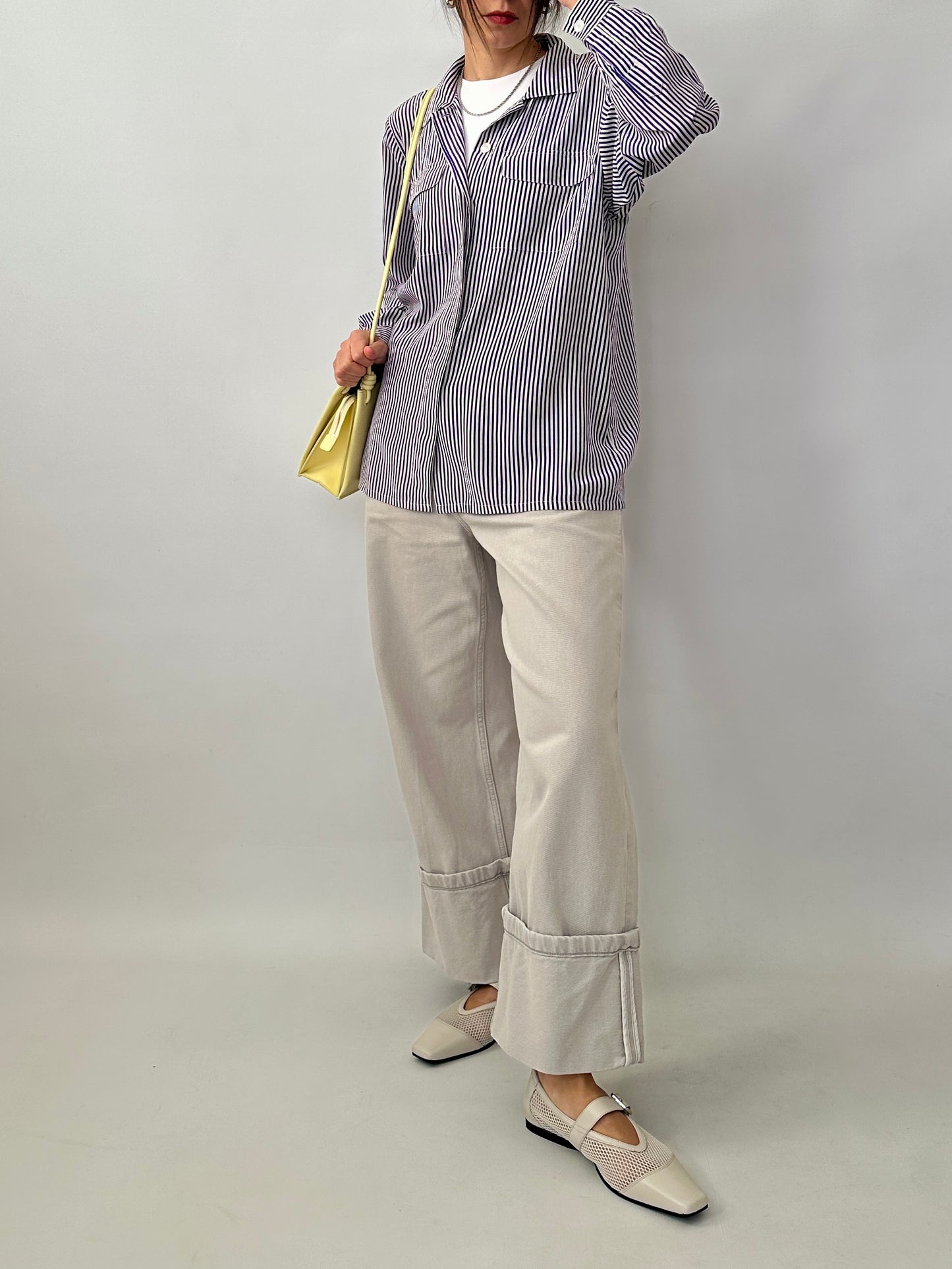 Pure silk striped shirt