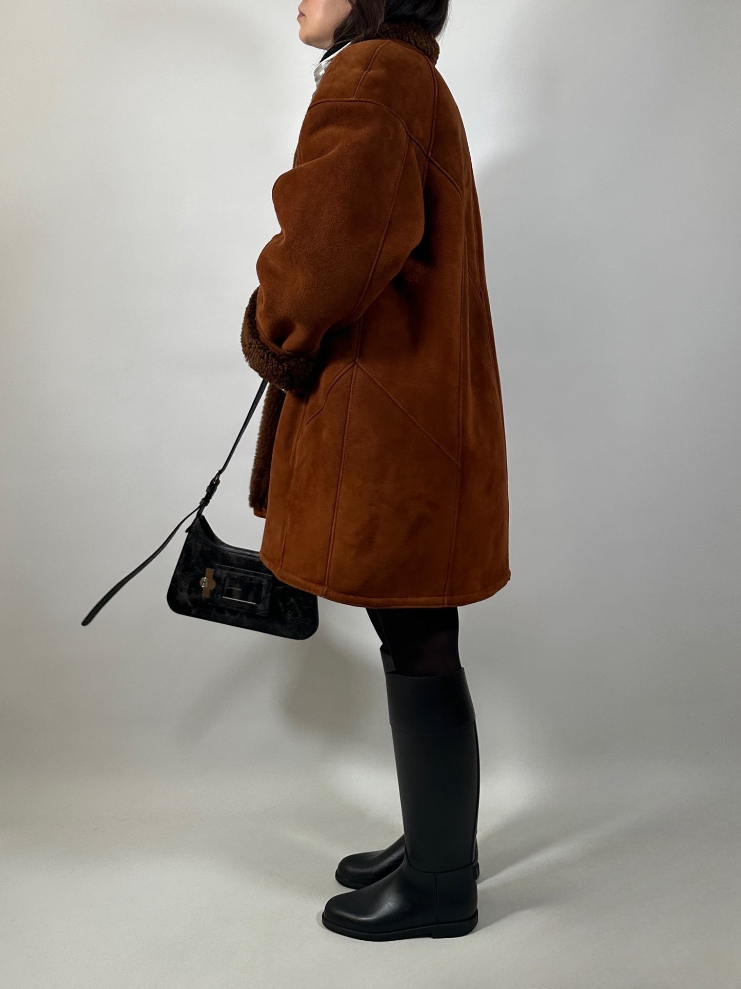 Vintage Shearling Suede Coat