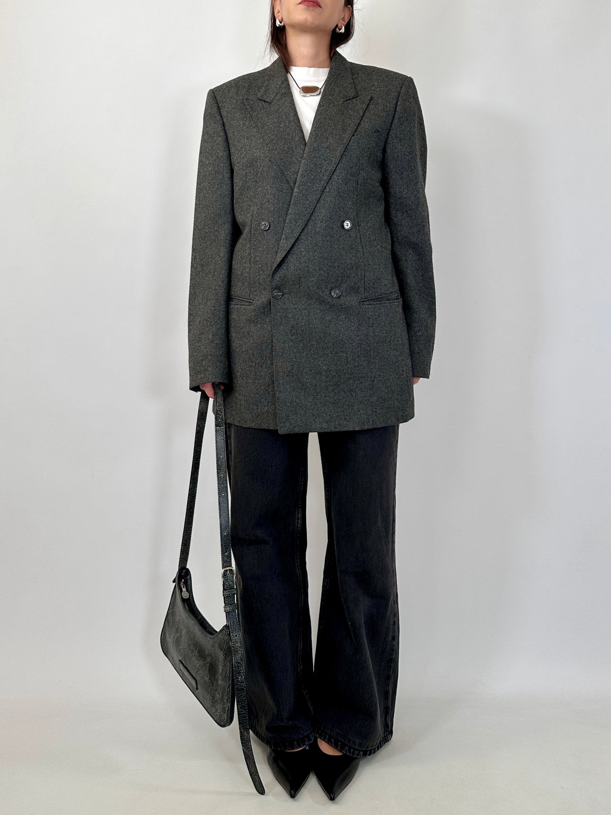 Pure Wool Double-Breasted Blazer