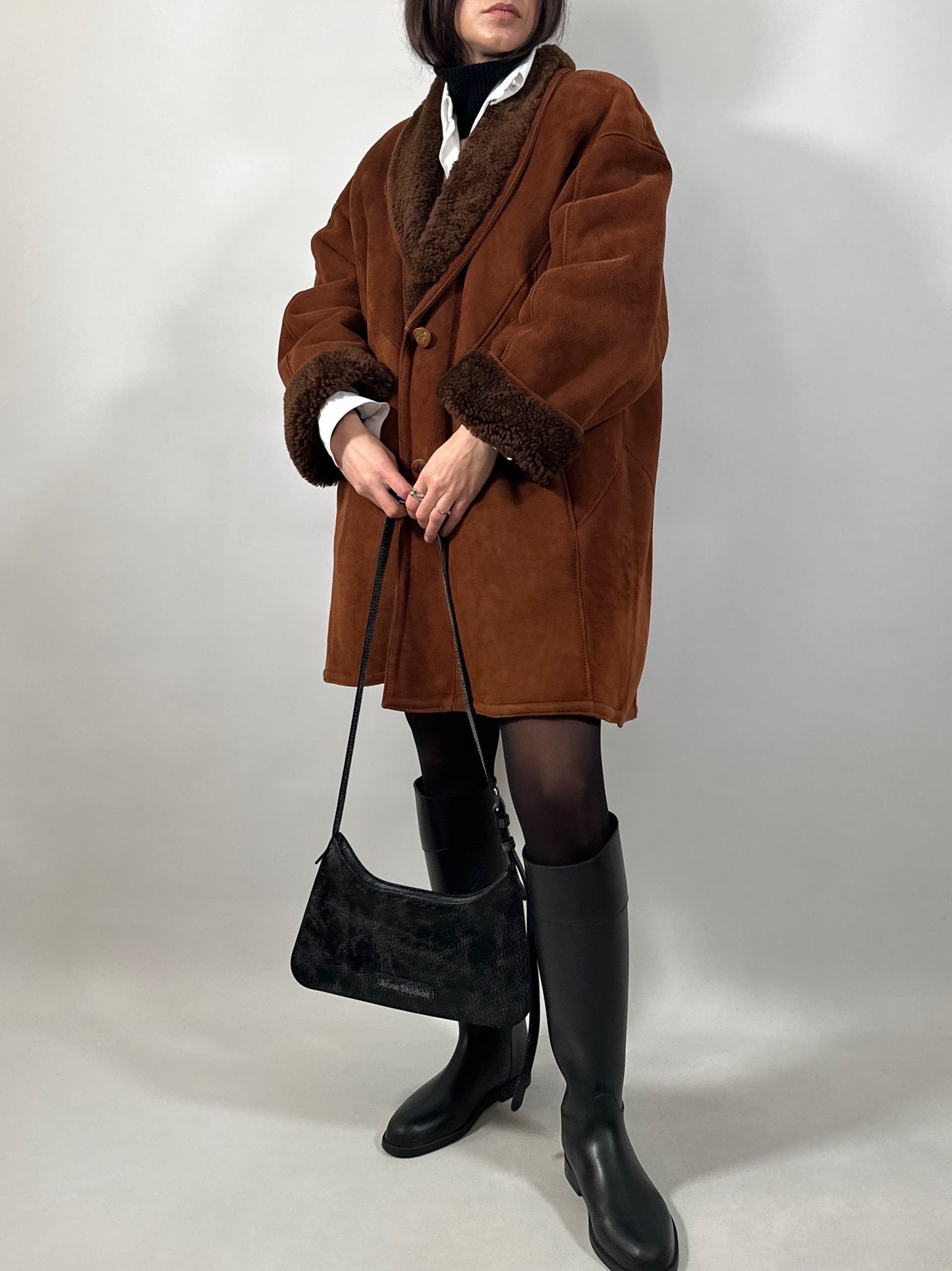 Vintage Shearling Suede Coat