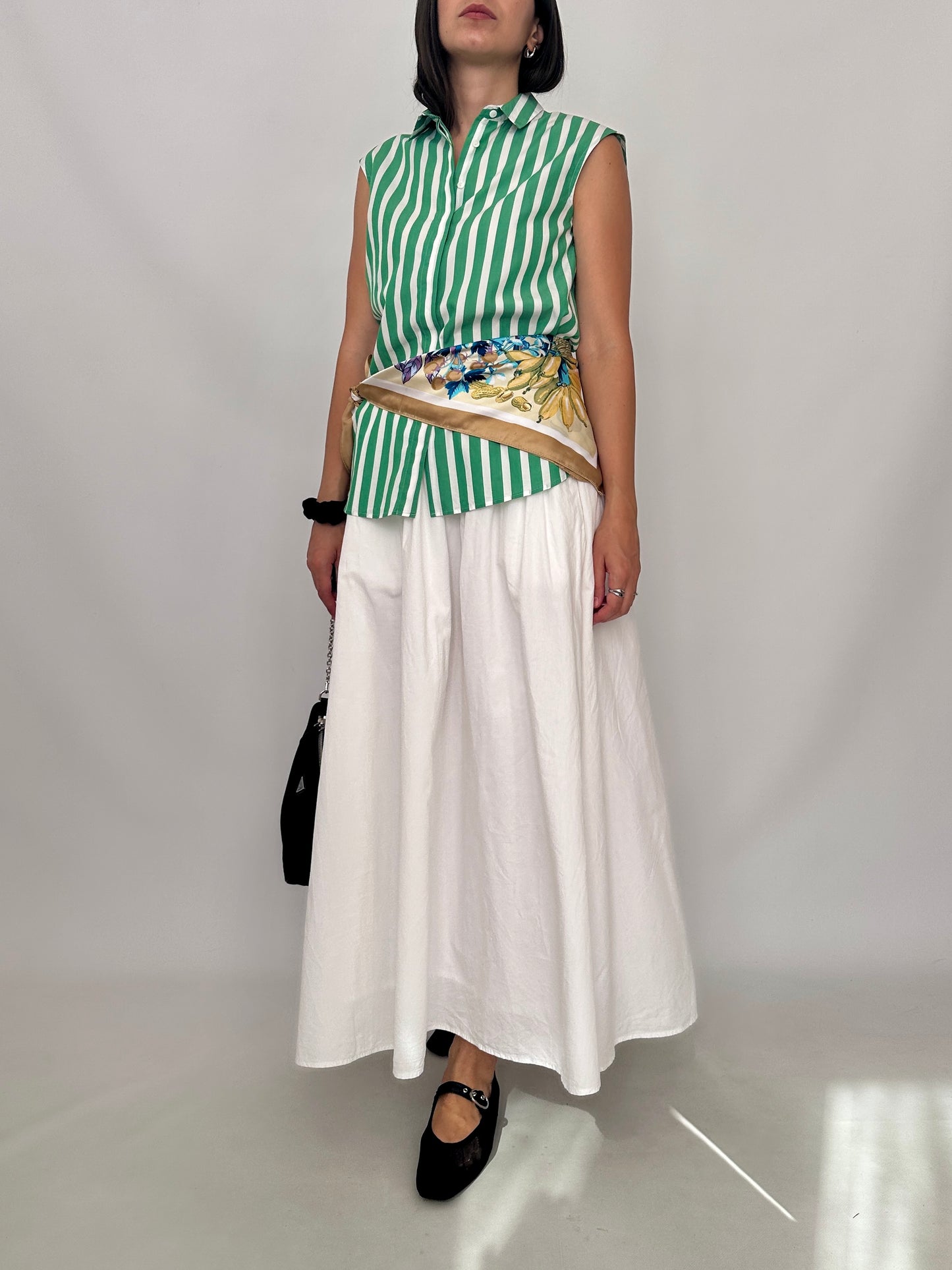 Green Striped Cotton Shirt