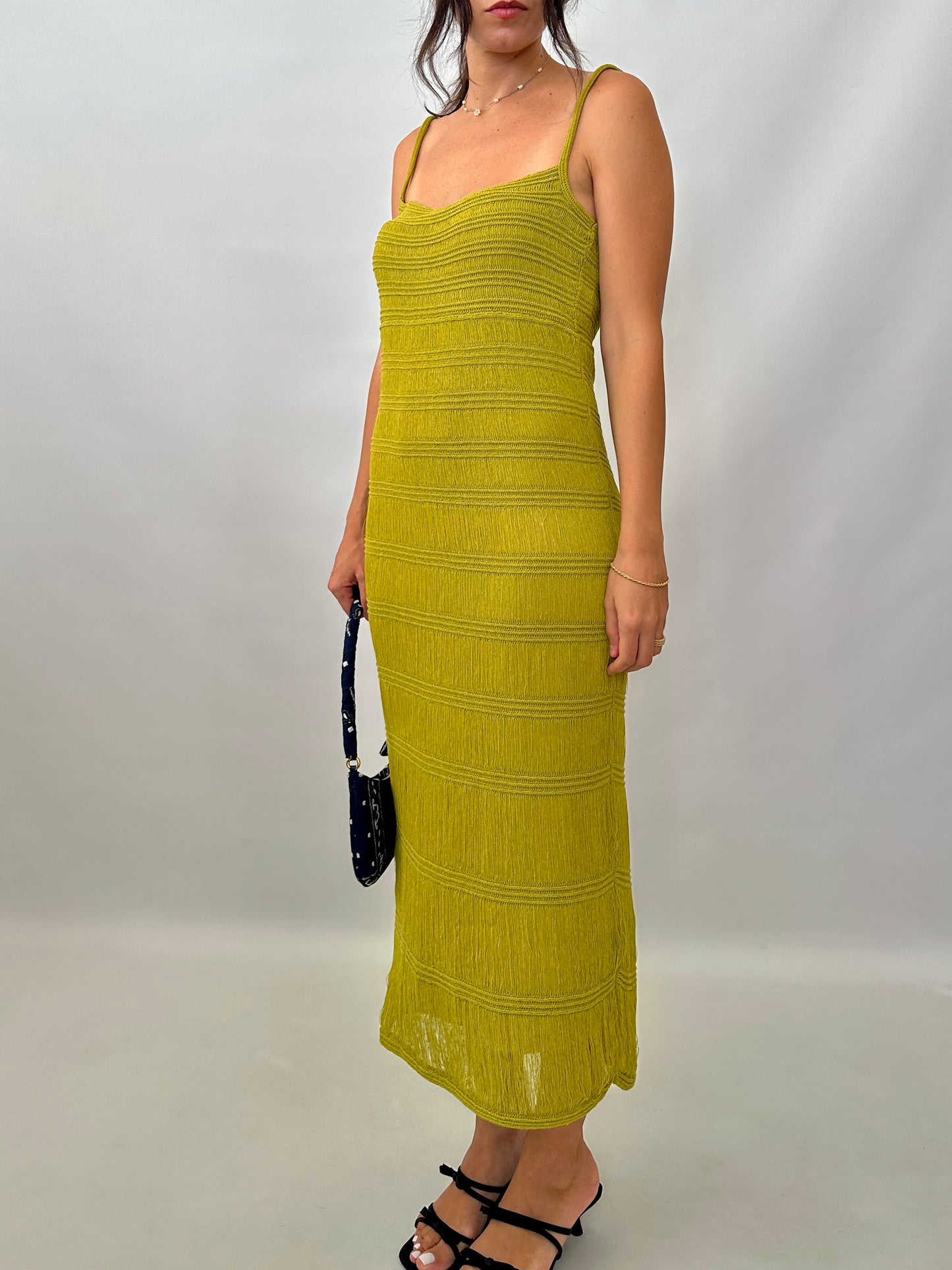 Roberto Cavalli crochet and fringe dress