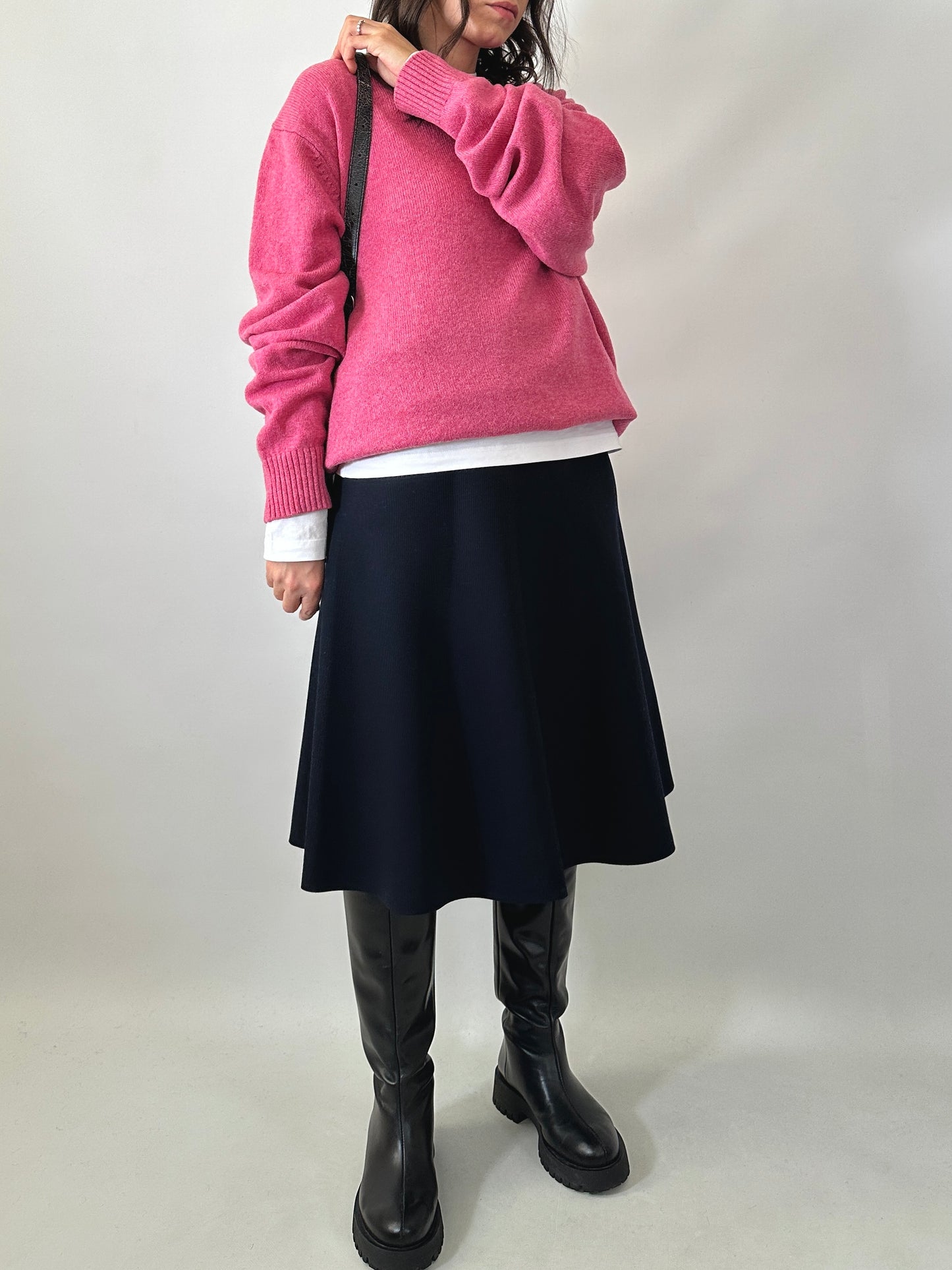 Vintage dark navy flared skirt