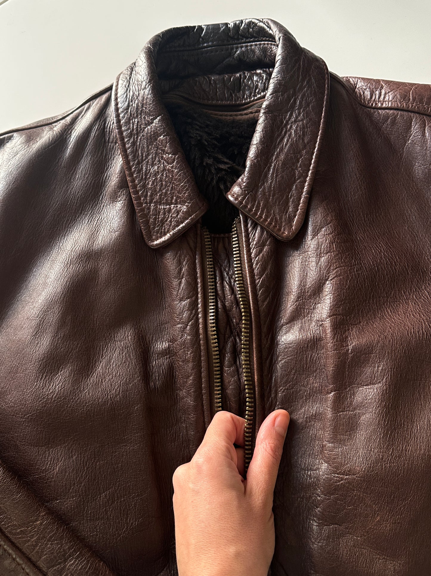 Vintage Leather Jacket with Removable Vest