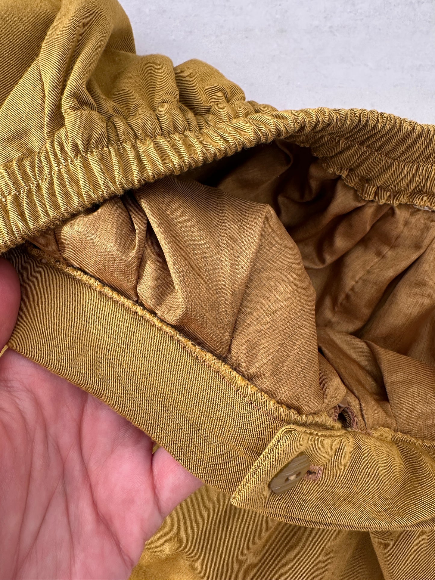 Wide-leg mustard culottes
