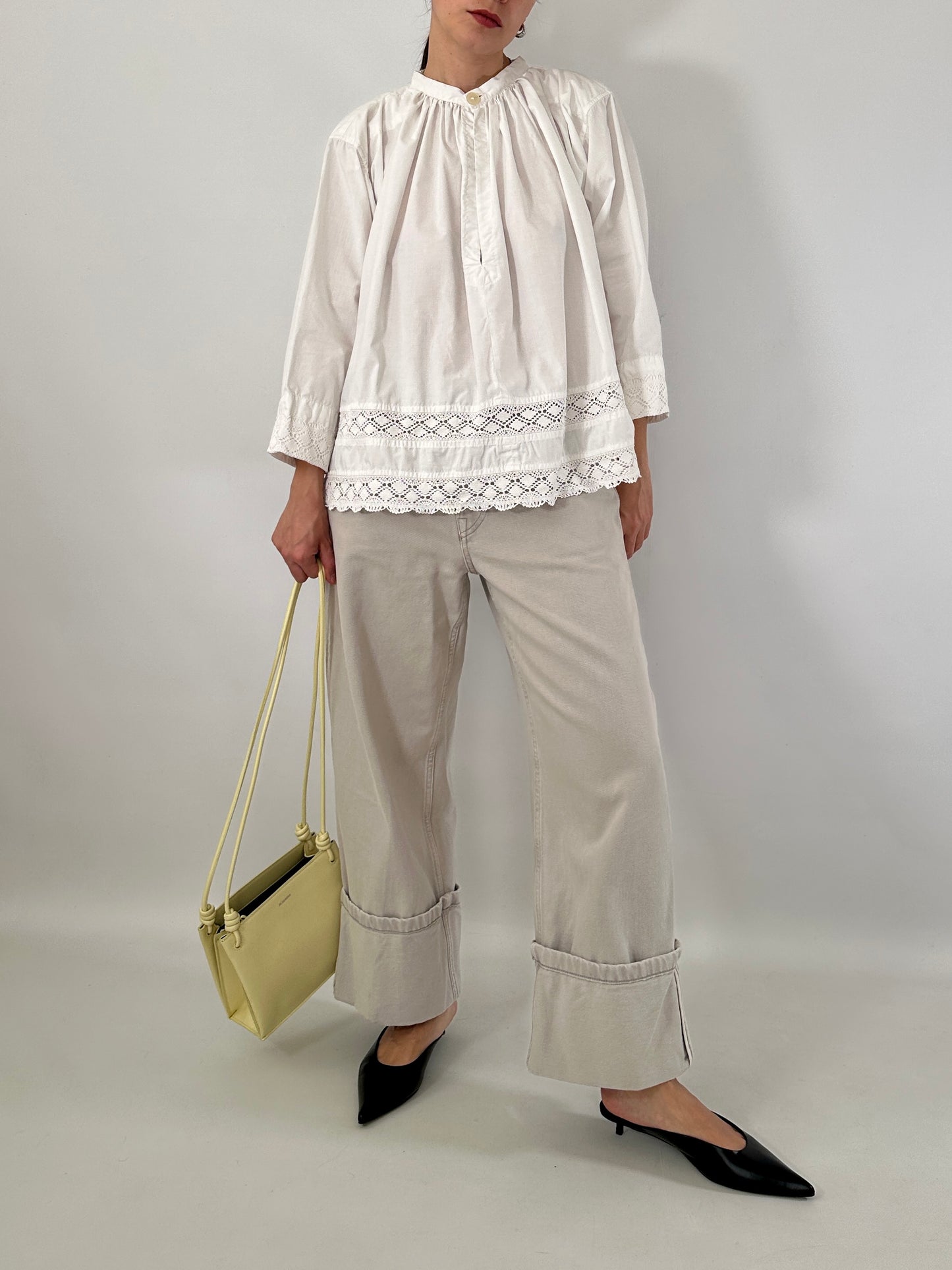 Vintage crochet panel blouse