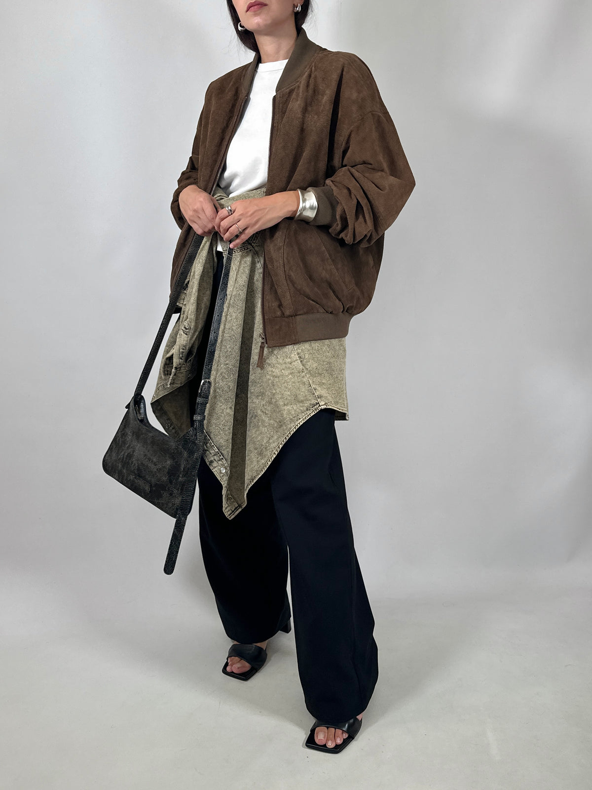 Vintage Suede Bomber Jacket