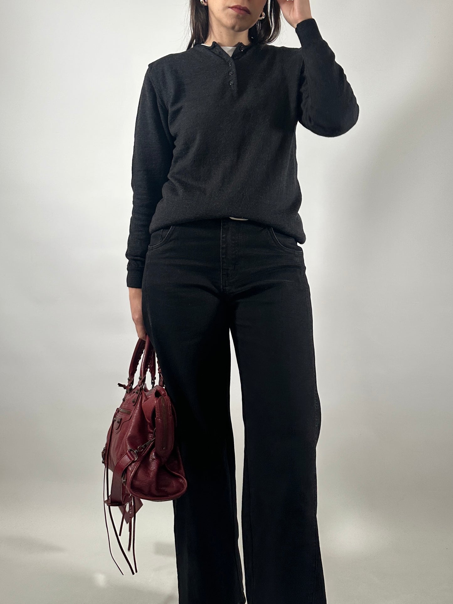 Merino Wool Henley Sweater