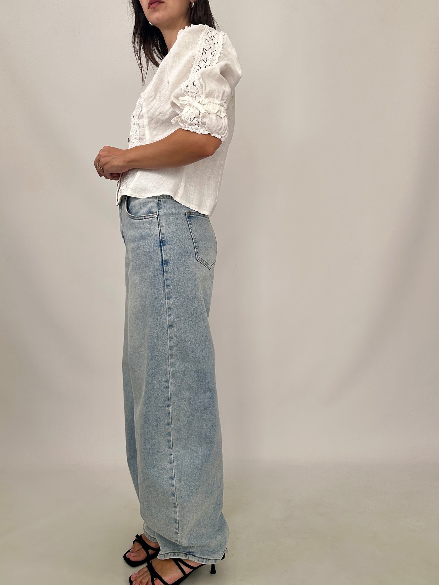 Vintage Linen Broderie Blouse