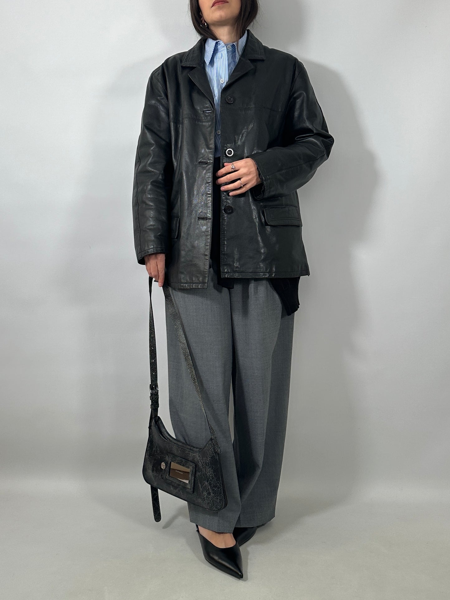 Classic Vintage Black Leather Jacket