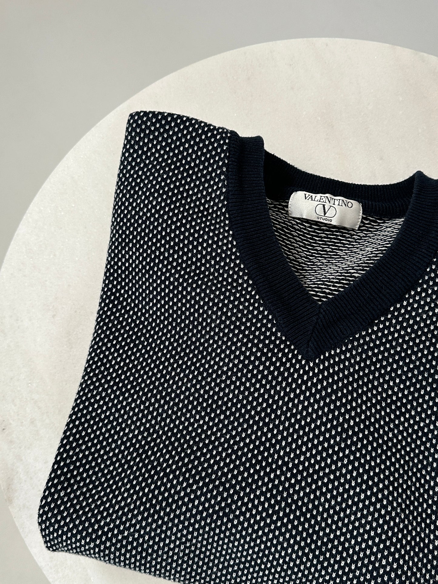 Vintage Valentino Microdot Pure Cotton Sweater