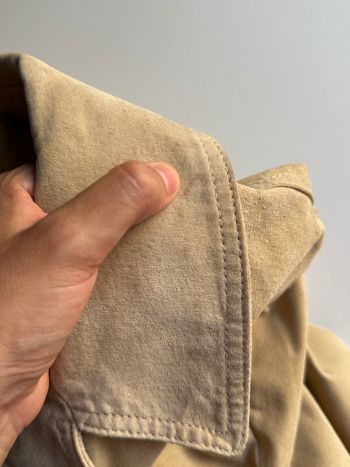 Beige Suede Safari Jacket