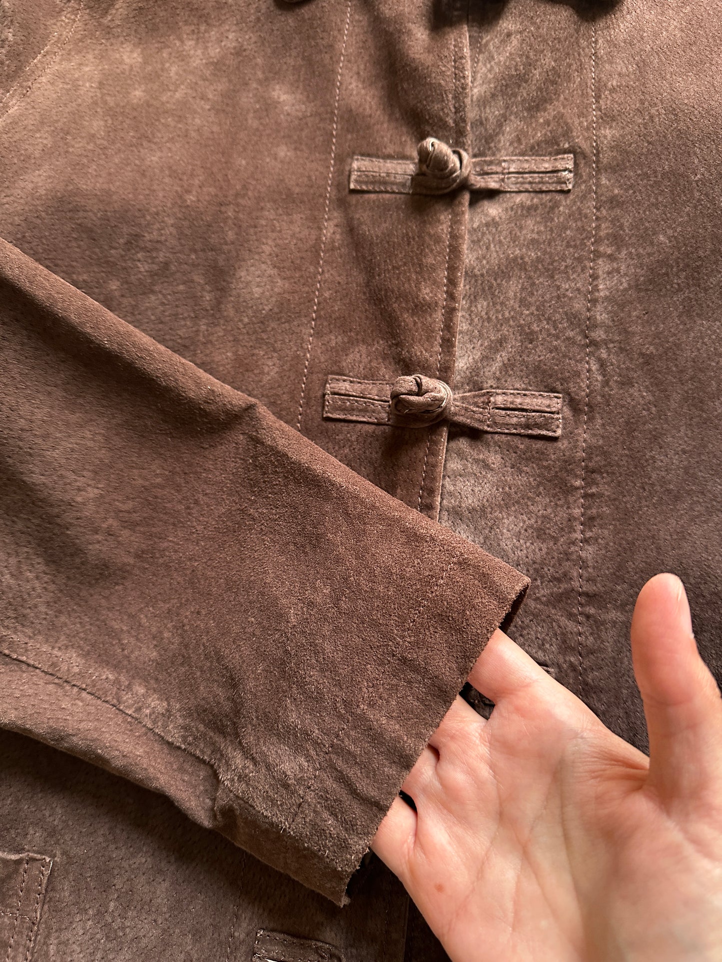 Leather Jacket with Frog Closure