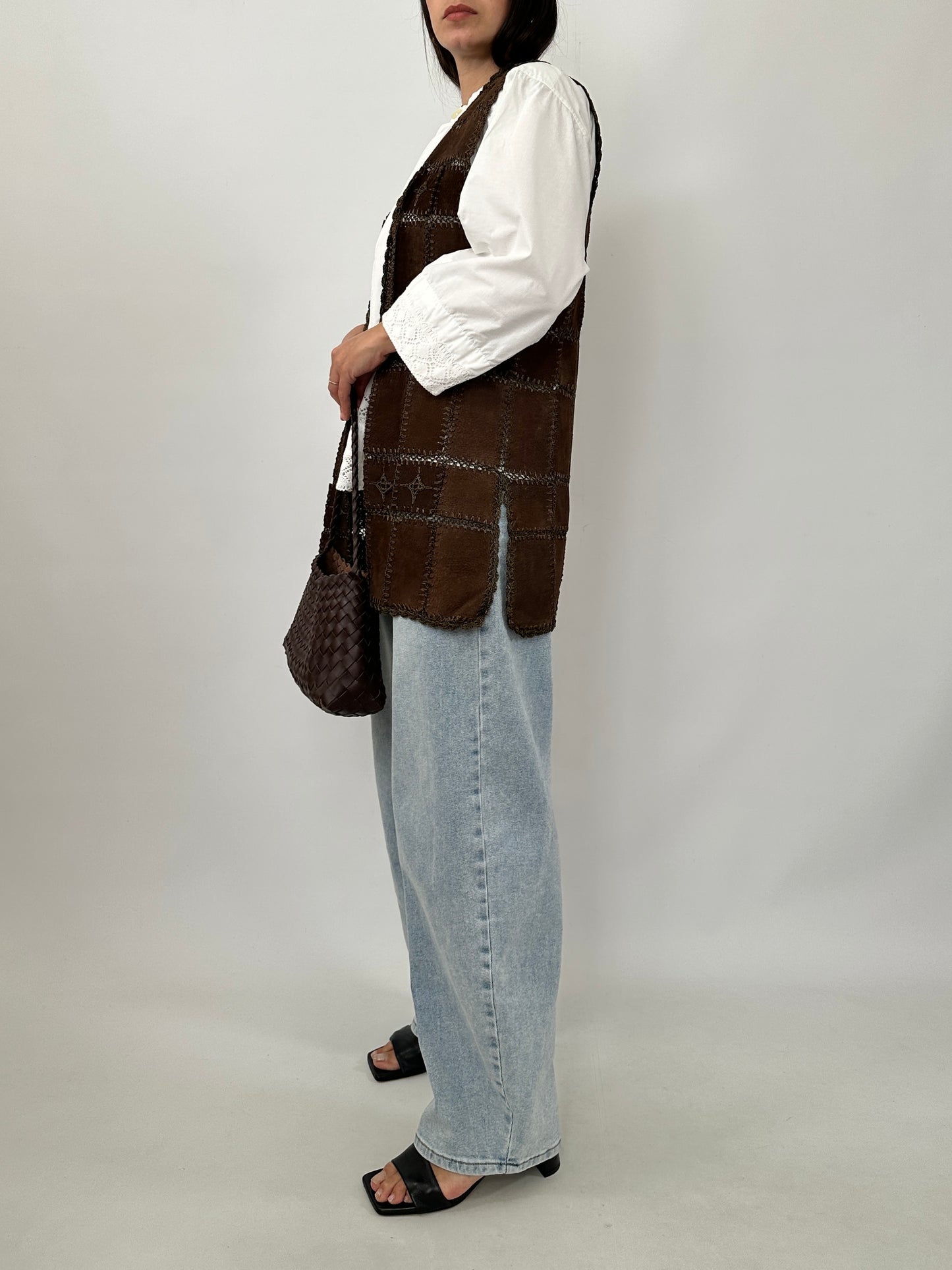 Vintage Boho Patchwork Leather Vest