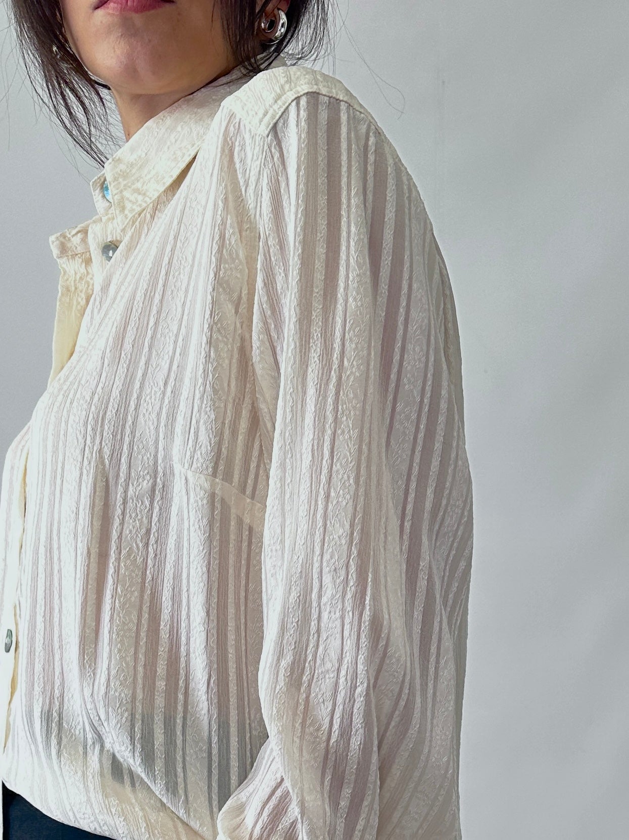 Embroidered vintage ivory shirt