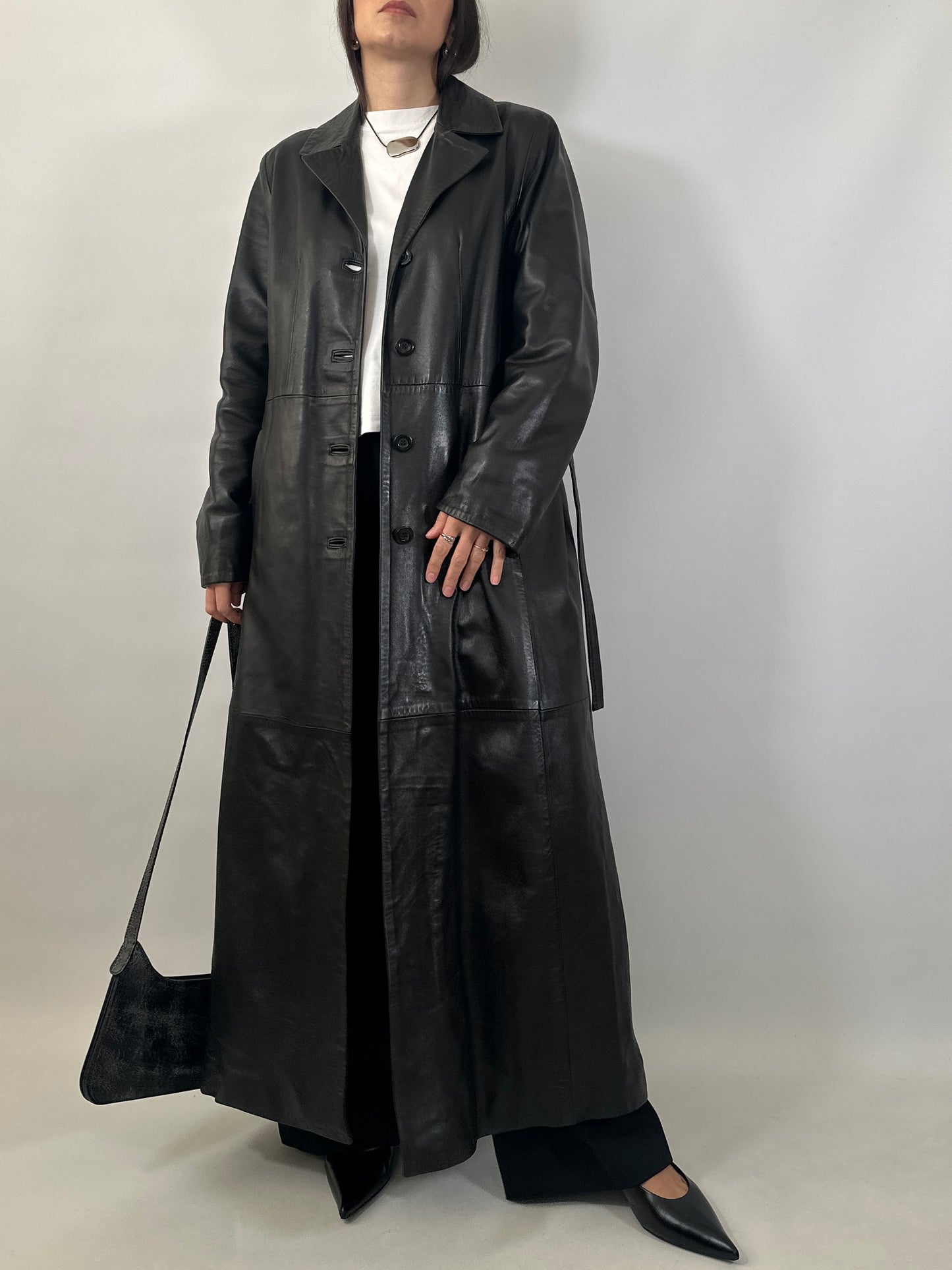 Extra-Long Soft Leather Coat