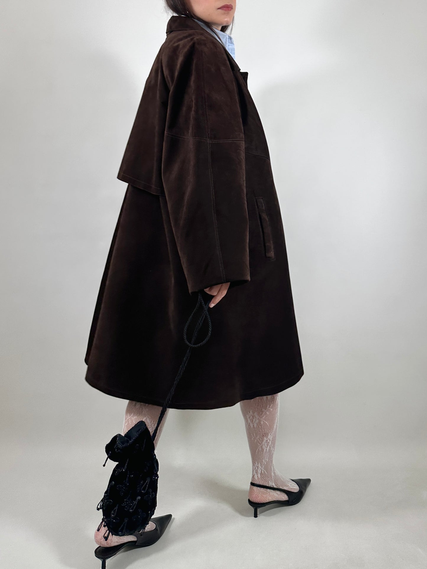 Chocolate Brown Suede Coat