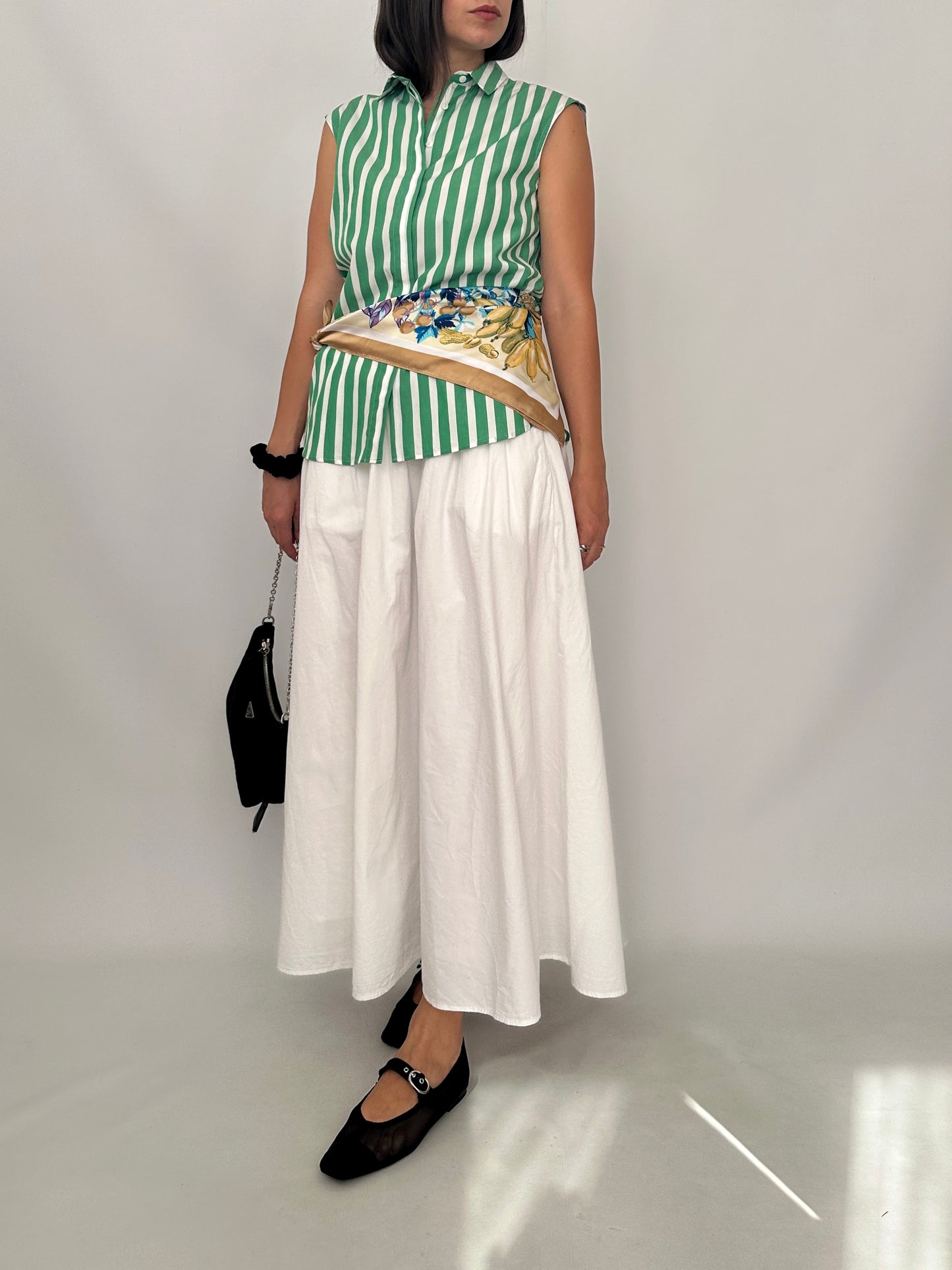 Green Striped Cotton Shirt