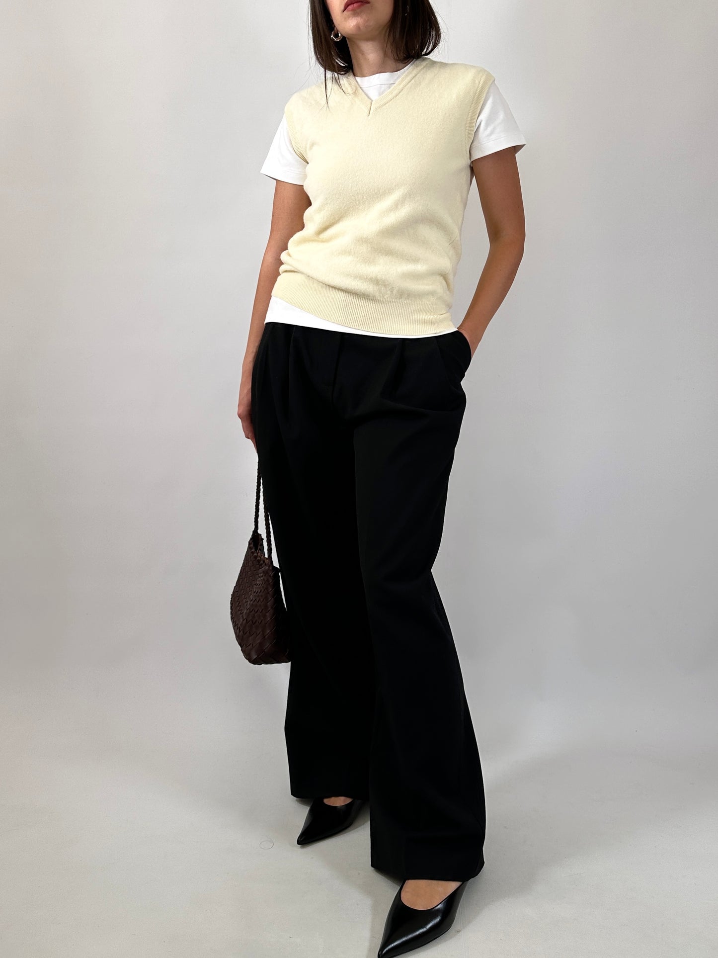 Butter Yellow Wool Sweater Vest