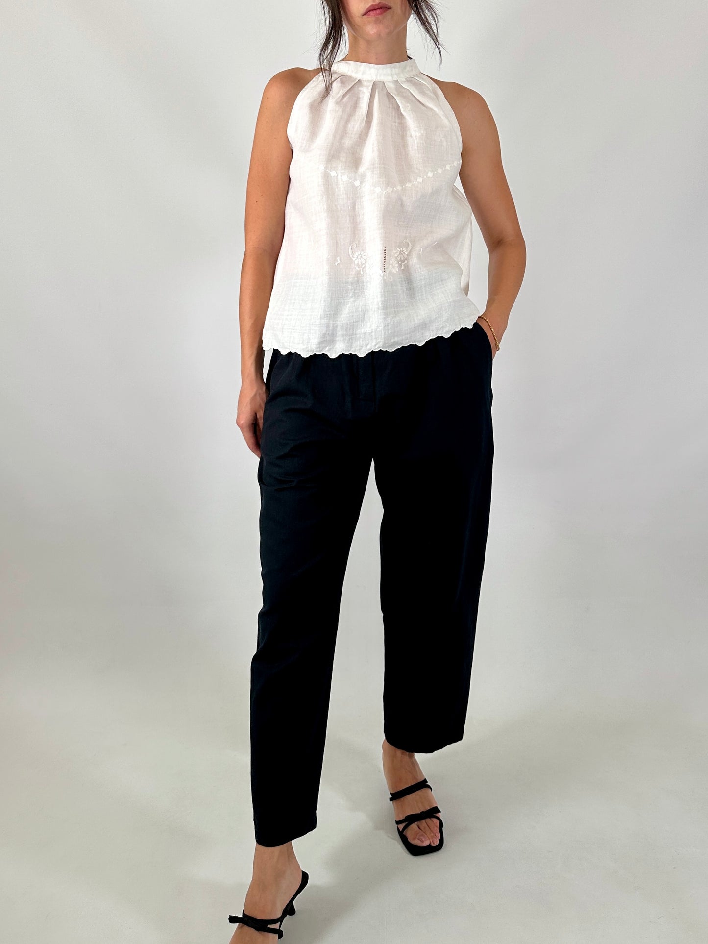 Vintage linen halter neck top