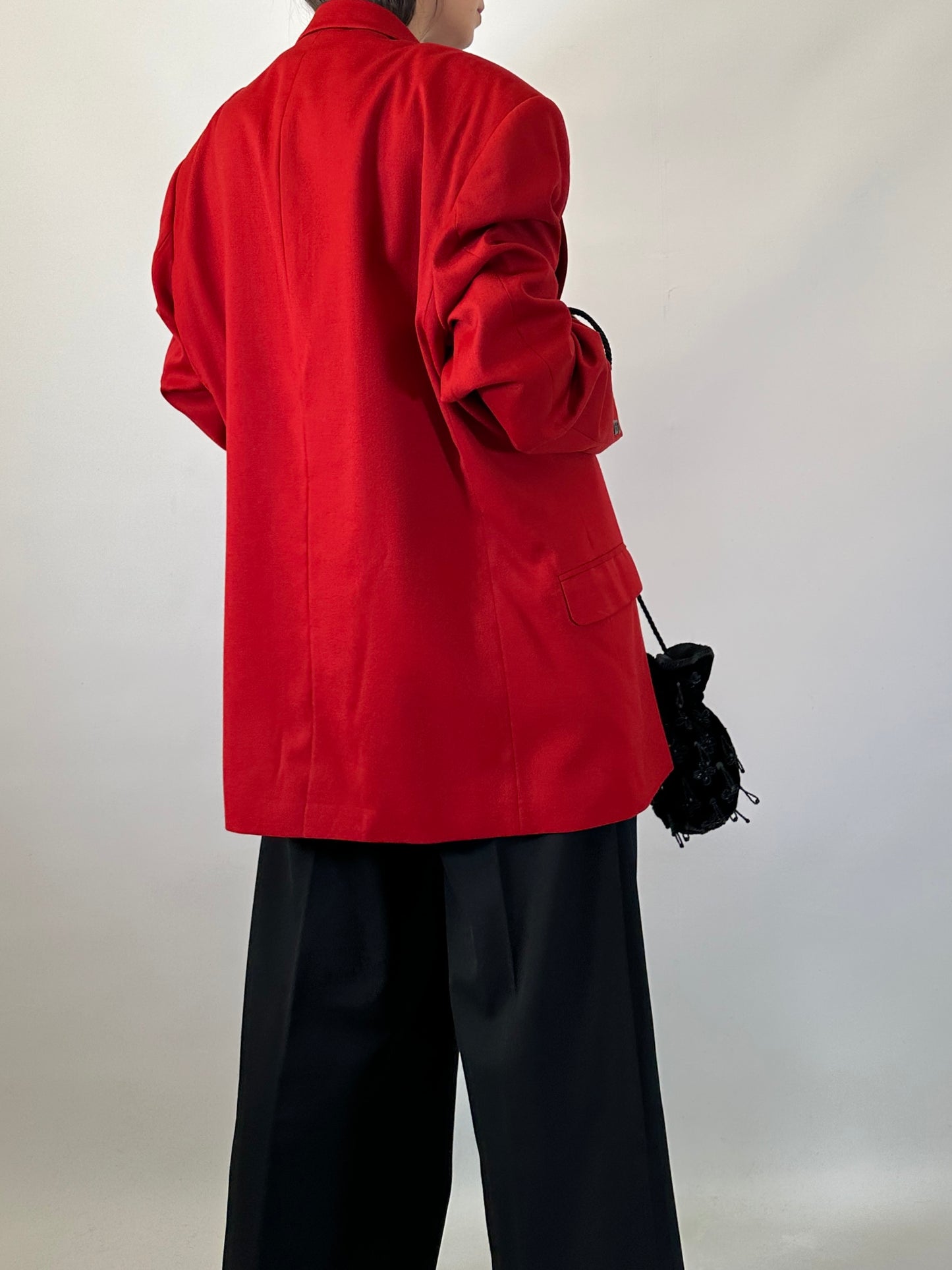 Vintage Oversize Red Wool Blazer