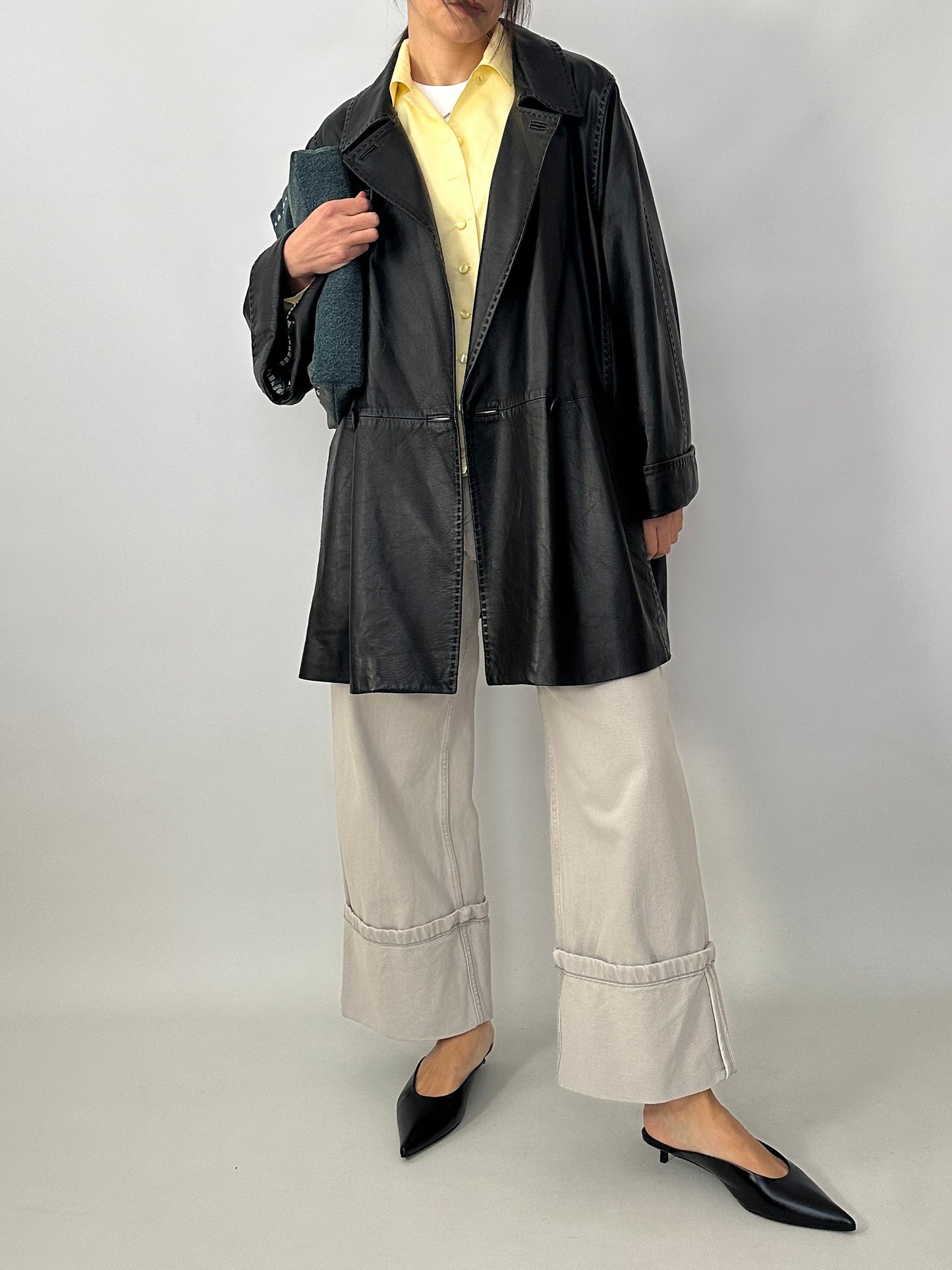 Caban in soft genuine leather