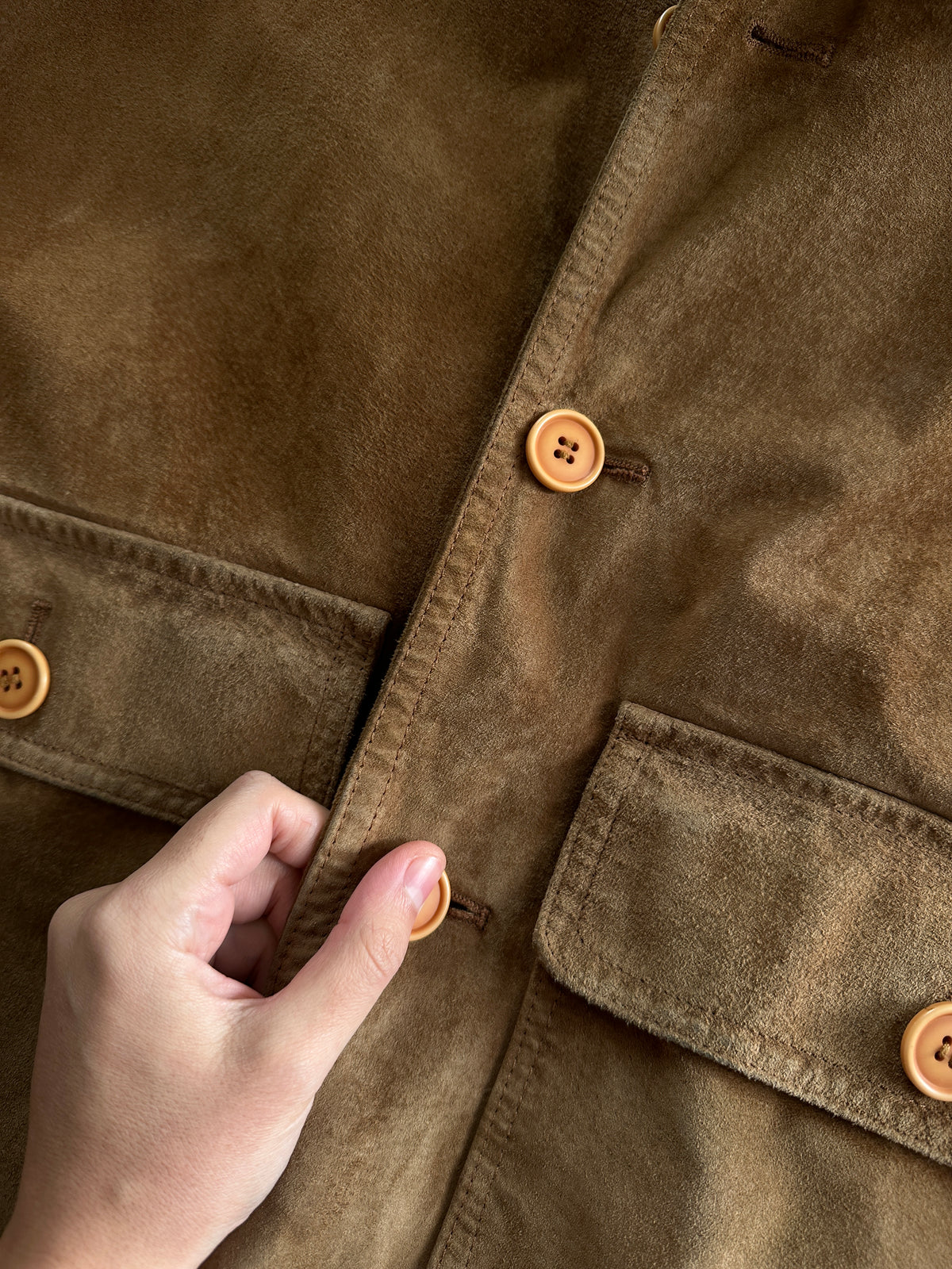 Cognac Suede Bomber Jacket
