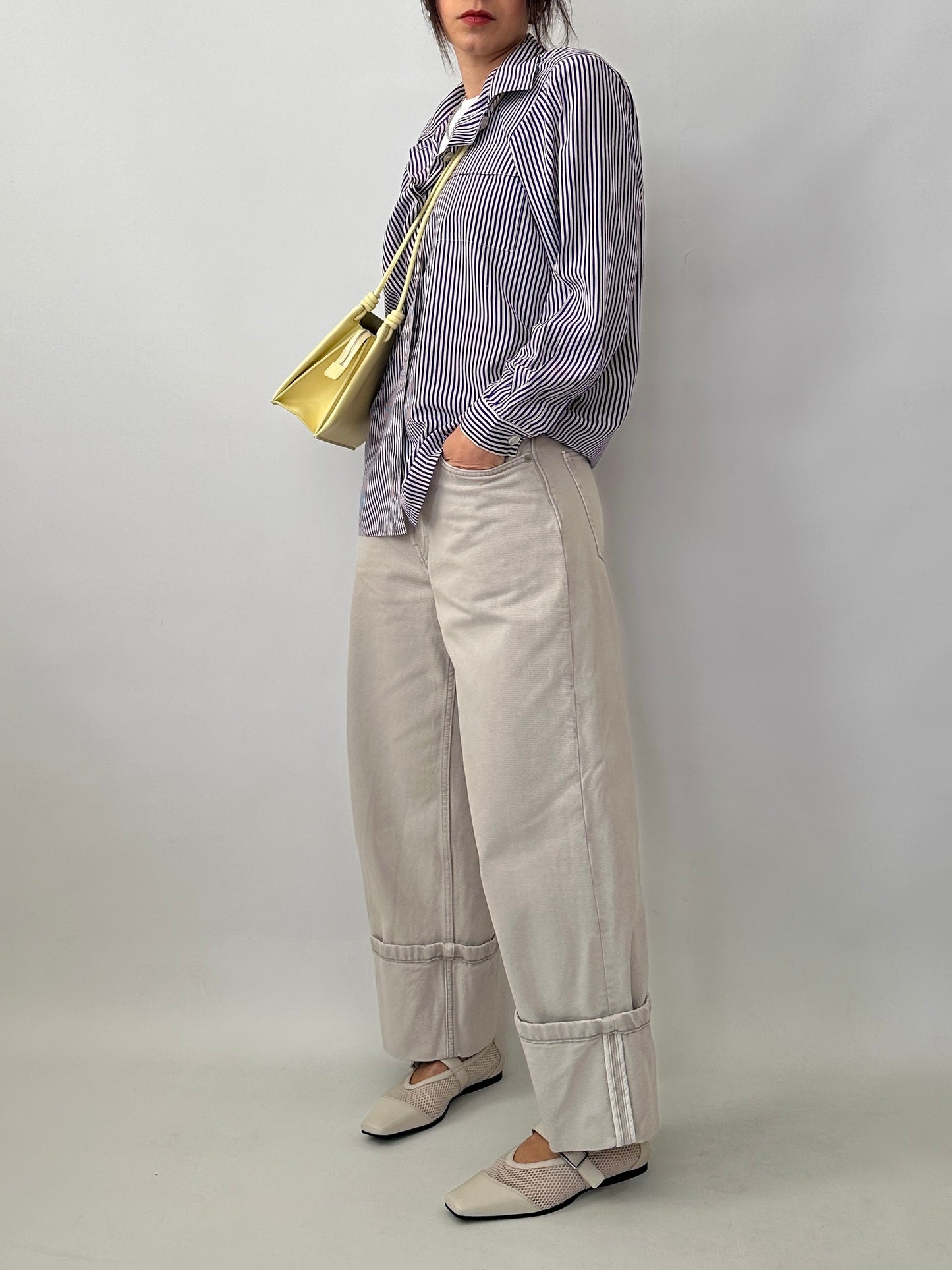 Pure silk striped shirt