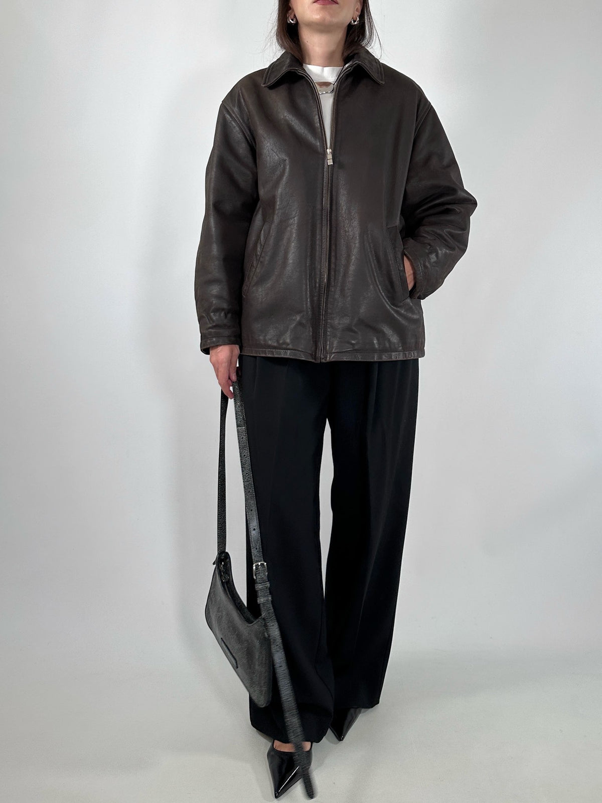 Vintage Brown Nubuck Leather Jacket