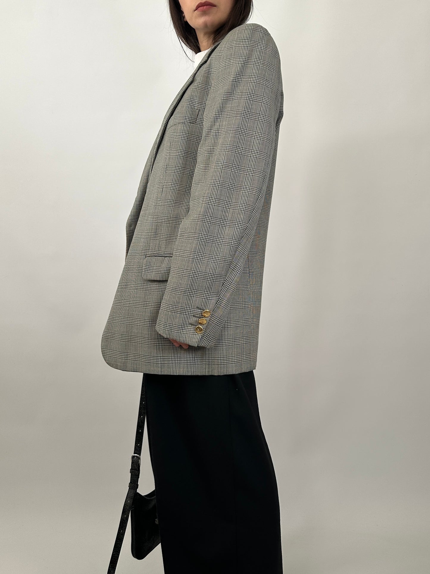 Vintage Valentino Check Wool Blazer