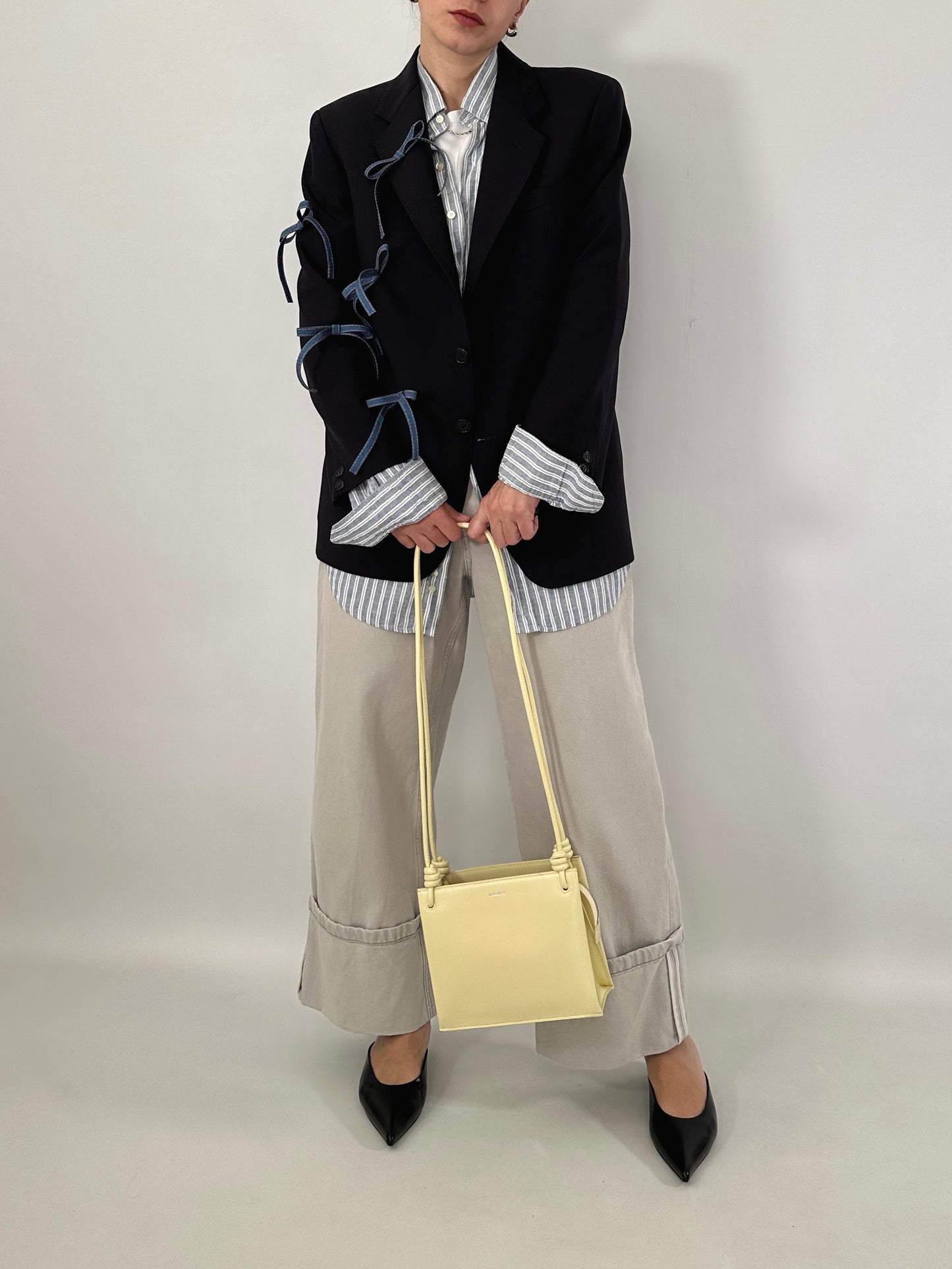 Reworked blue vintage men blazer