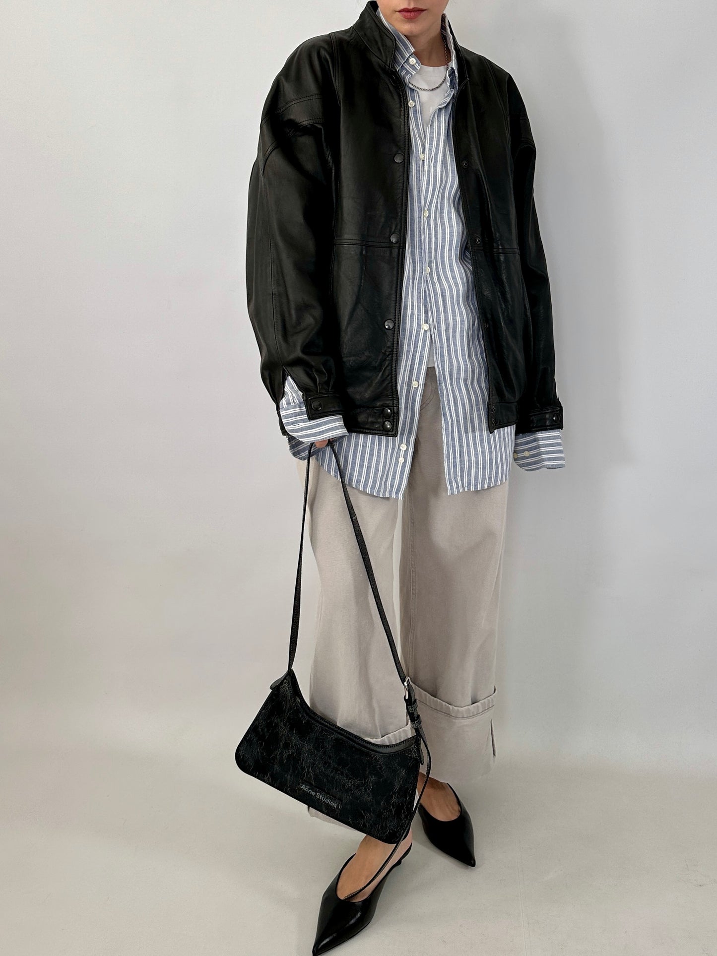 80s bomber jacket in real leather