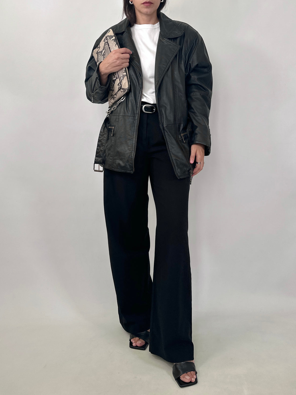 80s Belted Leather Jacket
