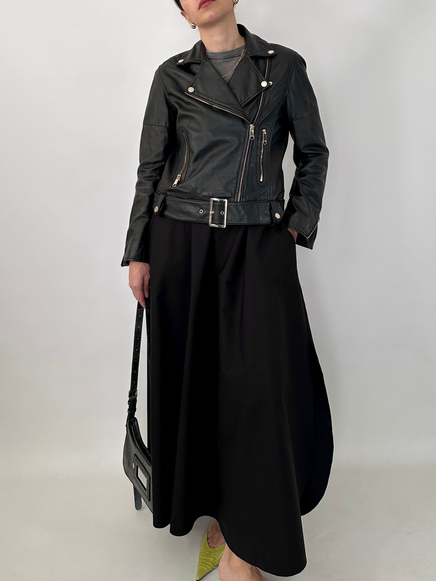 Soft leather biker jacket