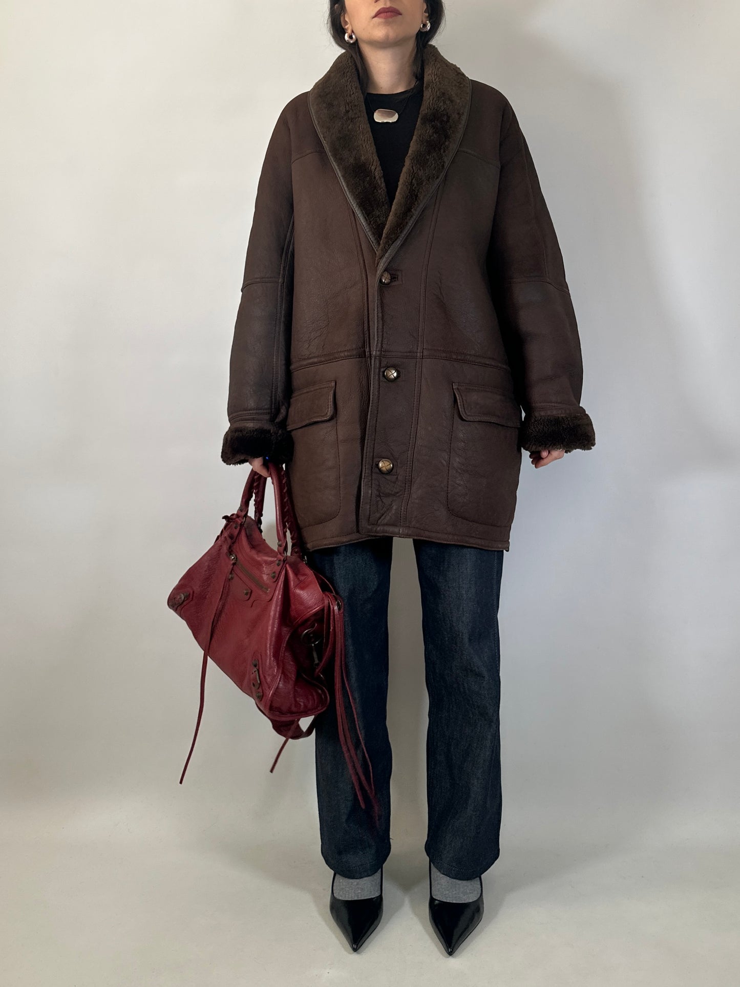 Vintage Brown Shearling Jacket