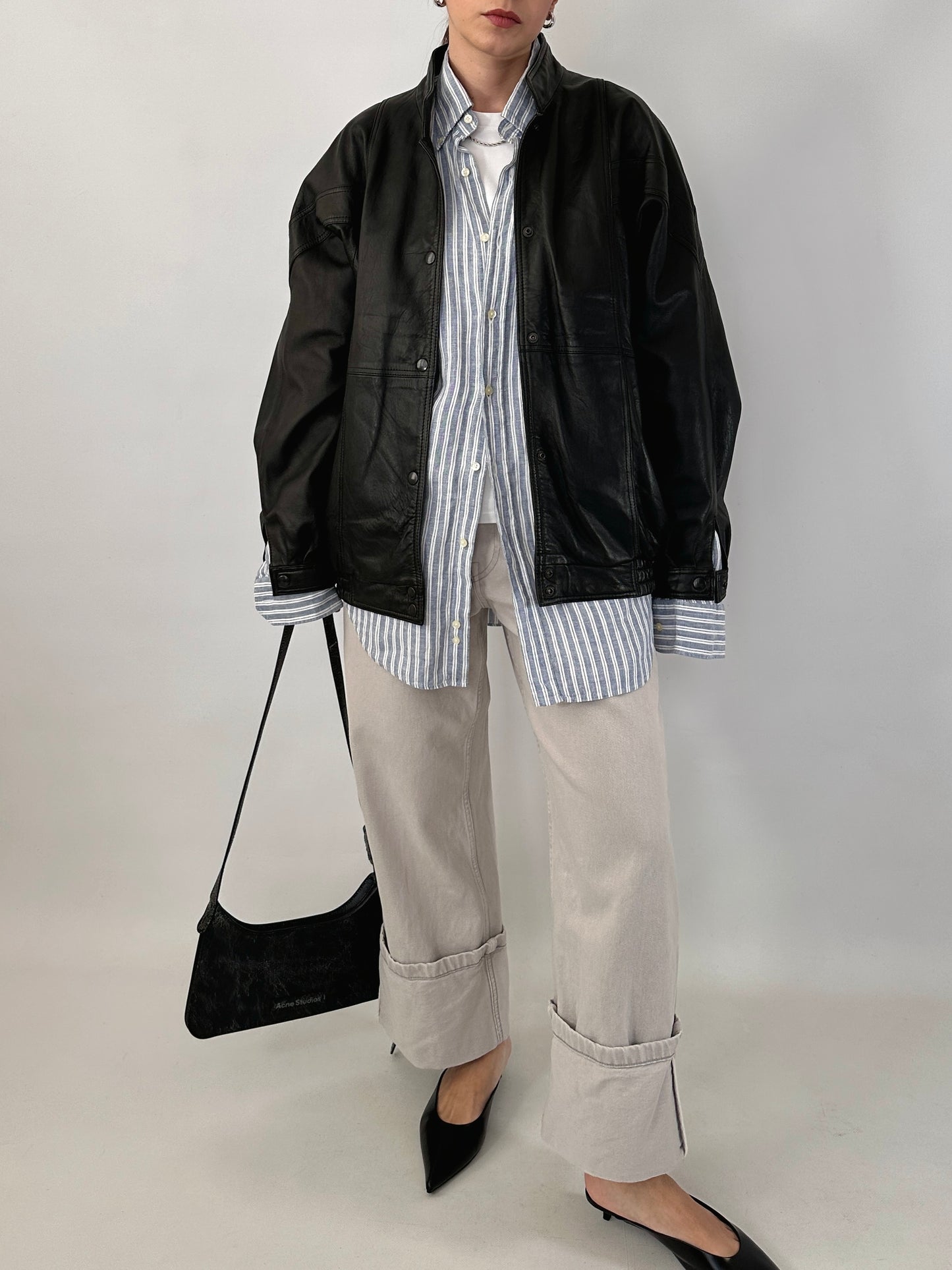 80s bomber jacket in real leather