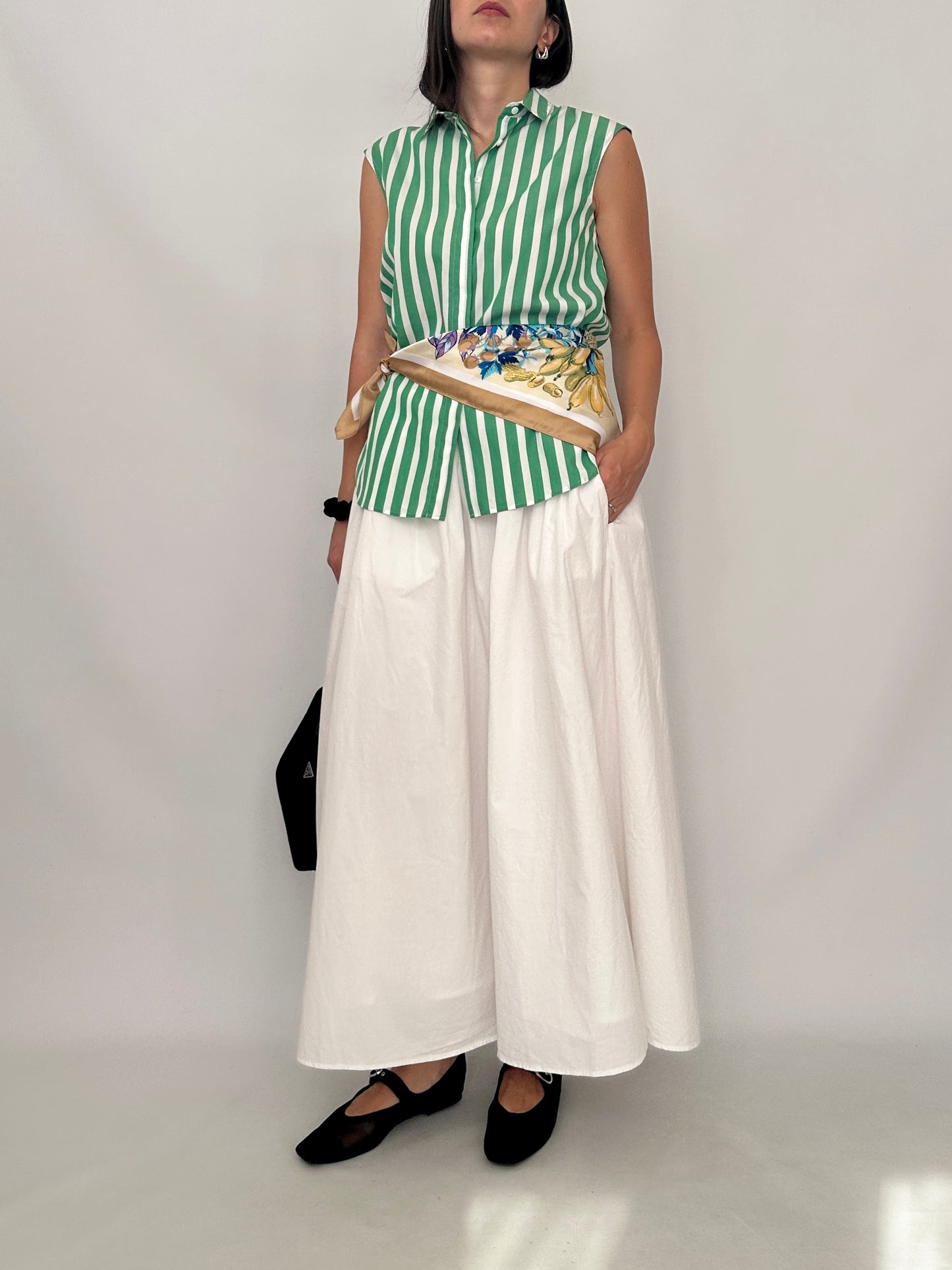 Green Striped Cotton Shirt