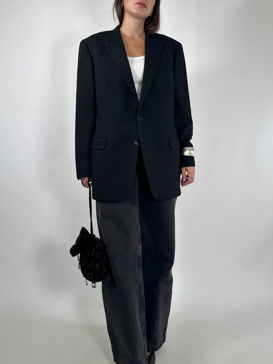 Black Wool Tailored Blazer
