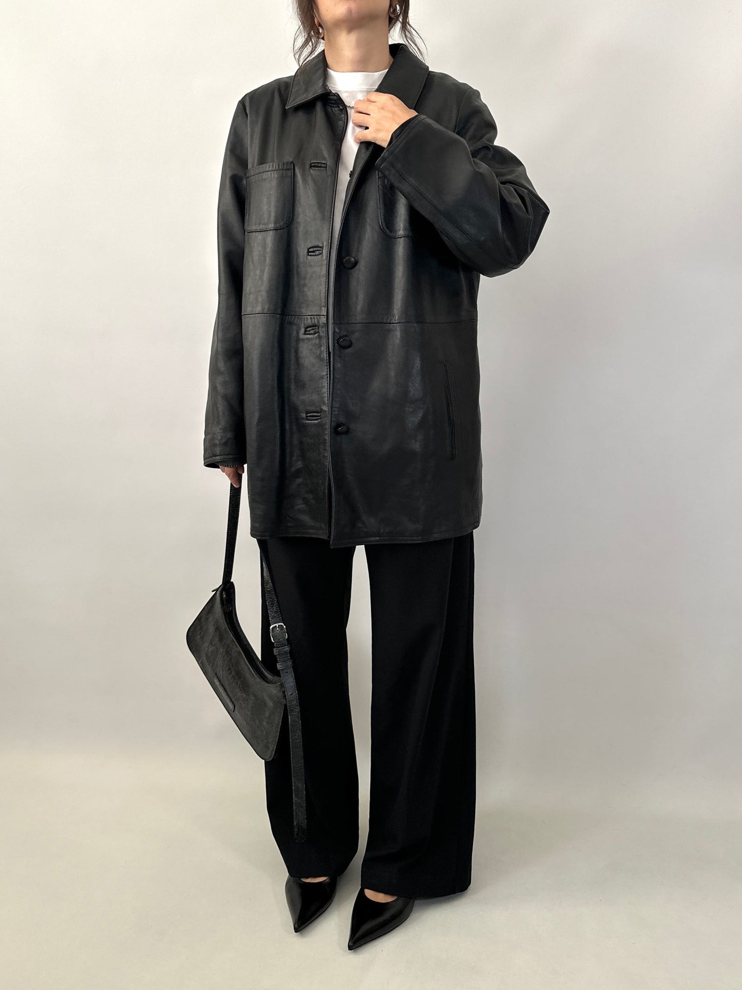 Black genuine leather jacket