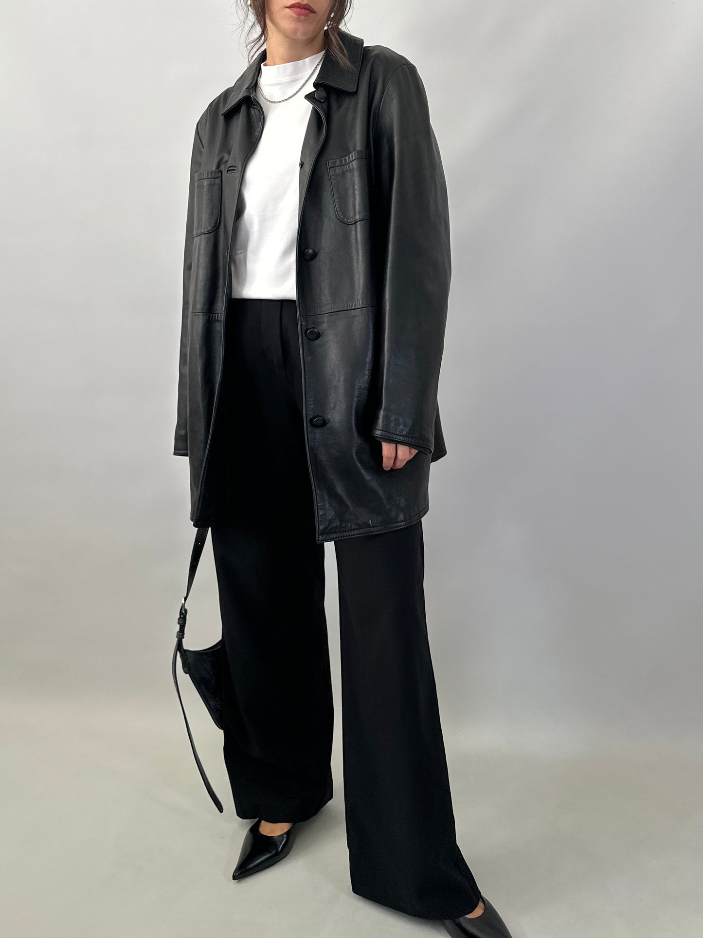 Black genuine leather jacket