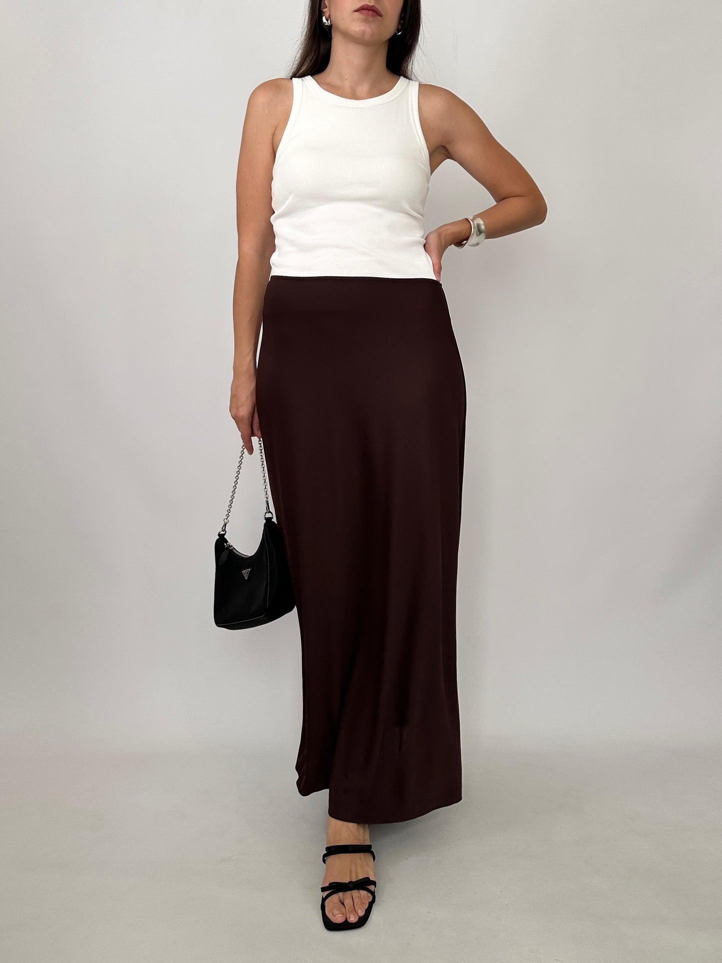 Marella Chocolate Brown Jersey Maxi Skirt