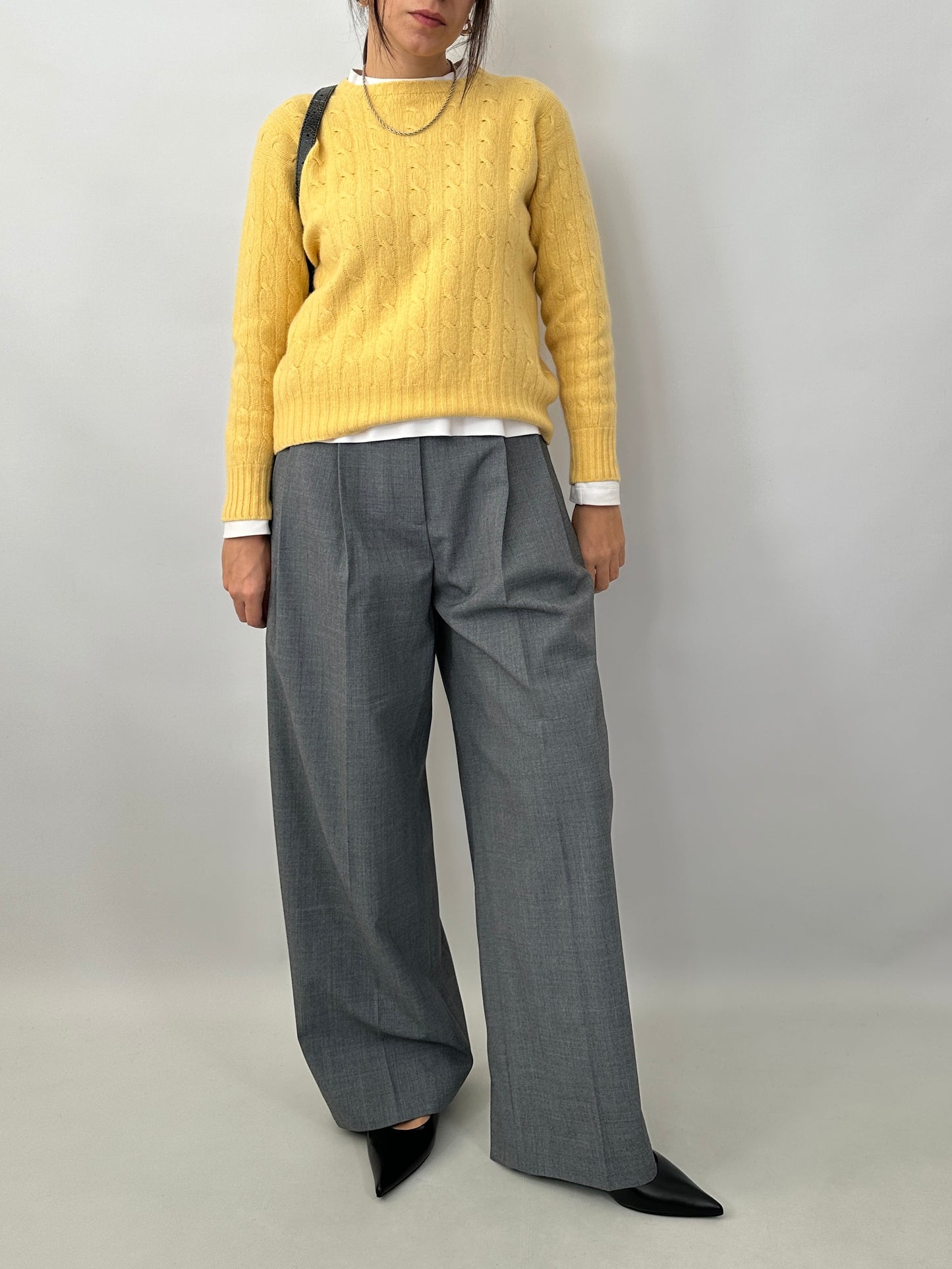 Handmade soft cable-knit sweater